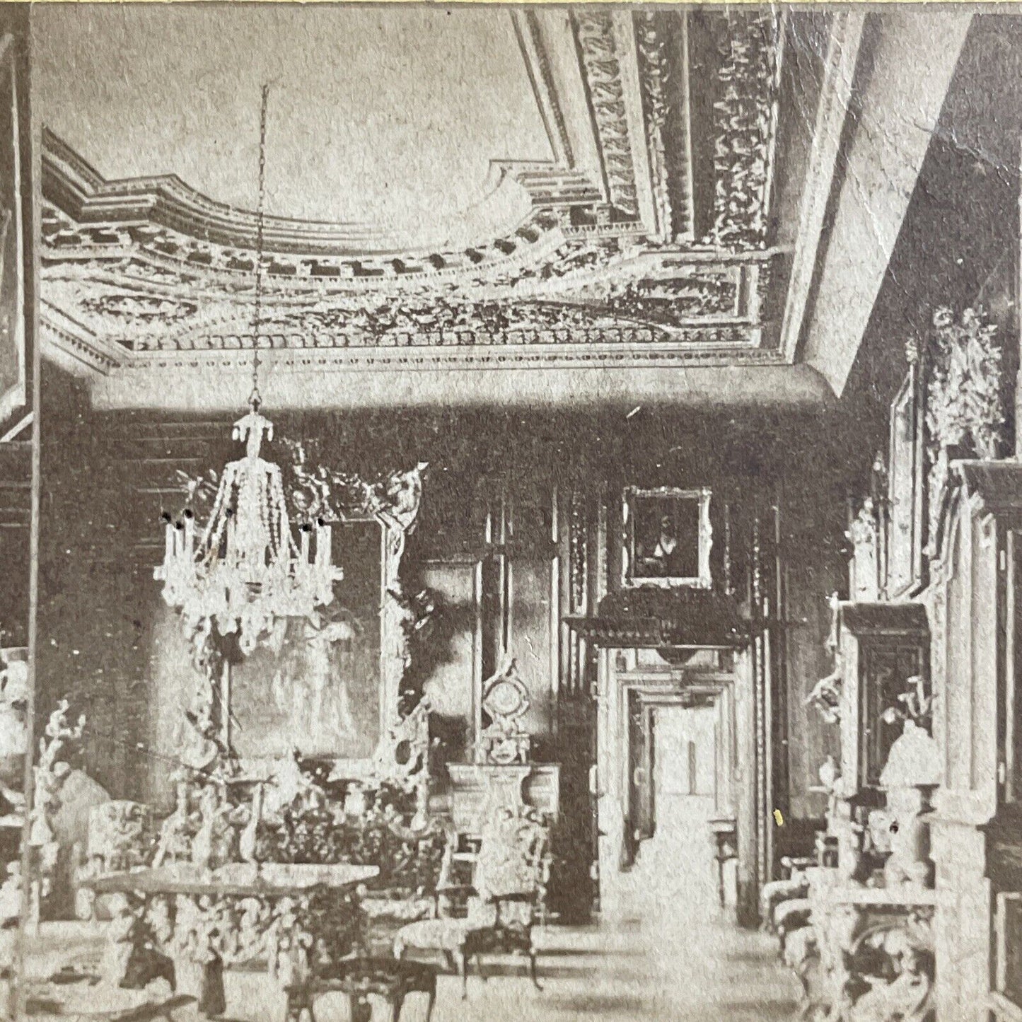 Antique 1870s Warwick Castle Tea Room England UK Stereoview Photo Card P4372
