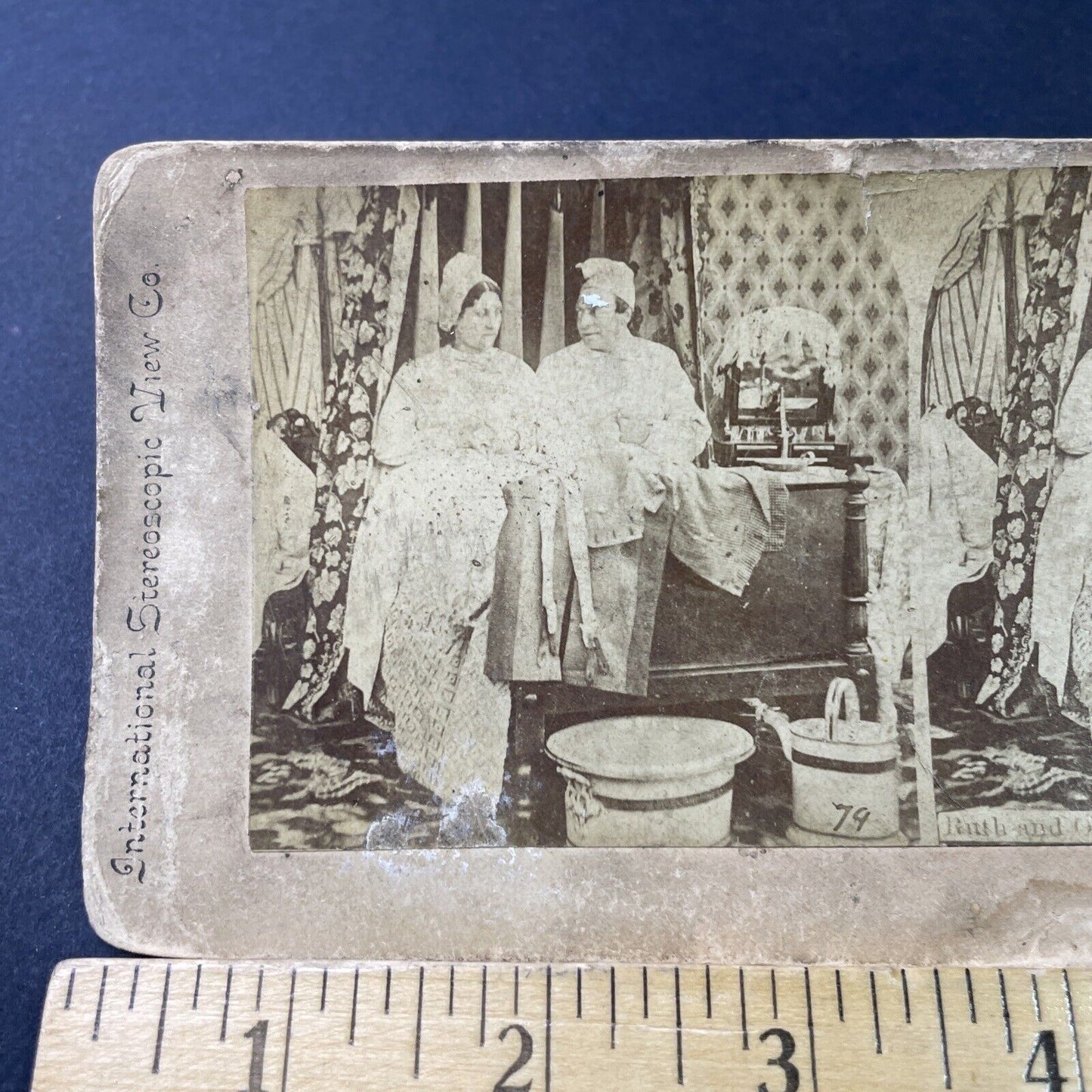 Antique 1870s Victorian Man & Woman In Bed Stereoview Photo Card P3003
