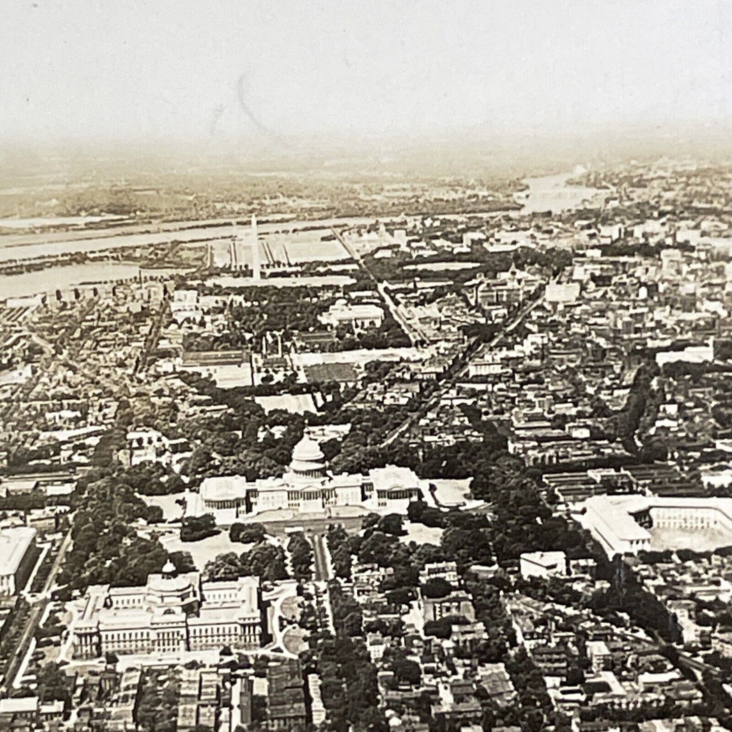 Washington D.C. from an Aerial View Stereoview Antique c1920s Y1124