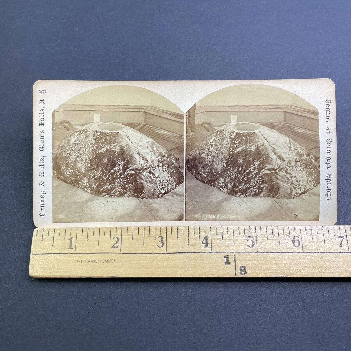 Antique 1870s High Rock Springs Saratoga Springs NY Stereoview Photo Card V461