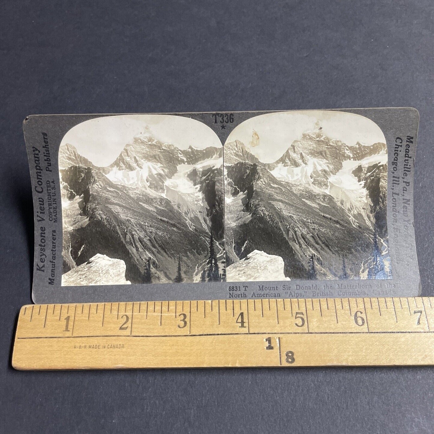 Antique 1920s Mount Sir Donald British Columbia Stereoview Photo Card P4861