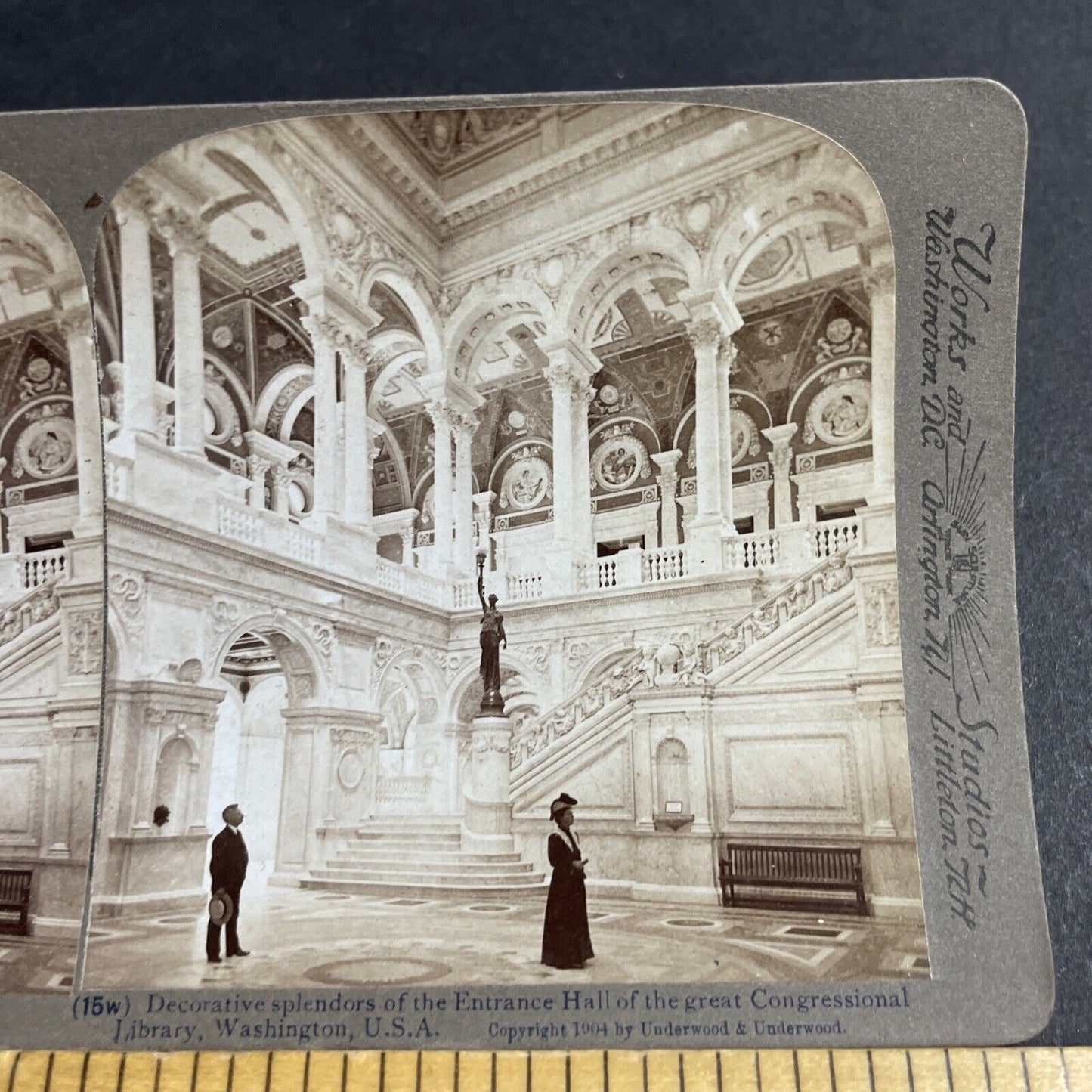 Antique 1904 Congressional Library Washington DC Stereoview Photo Card P4852