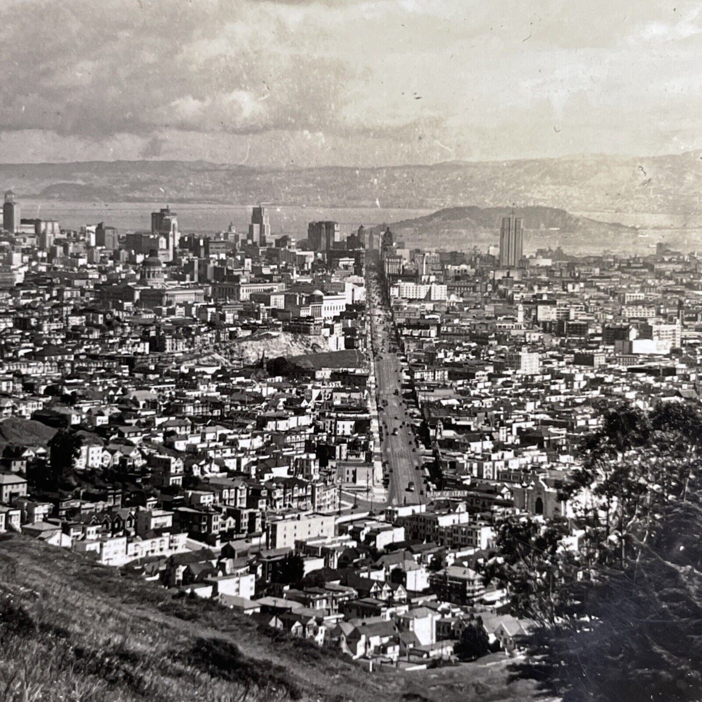 Antique 1921 Market Street San Francisco California Stereoview Photo Card P1410