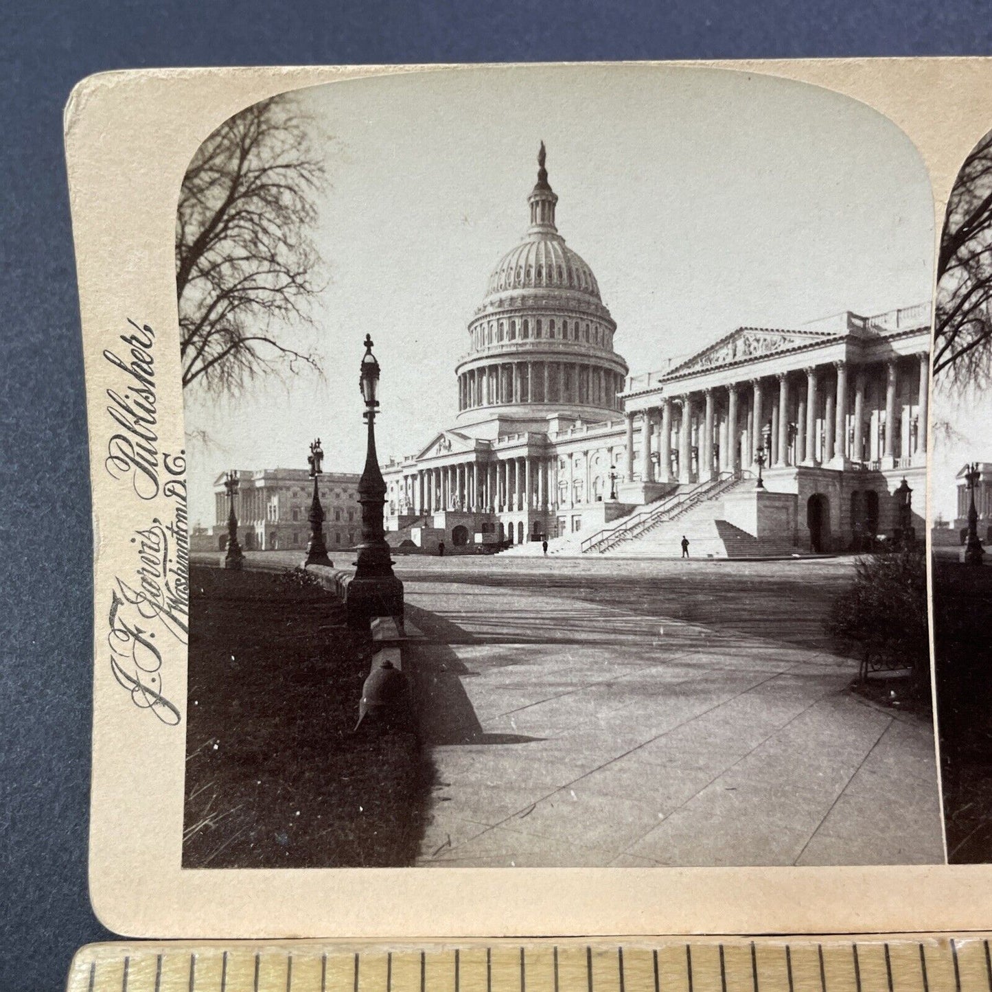 Antique 1898 The Capitol Building Washington DC Stereoview Photo Card V3261