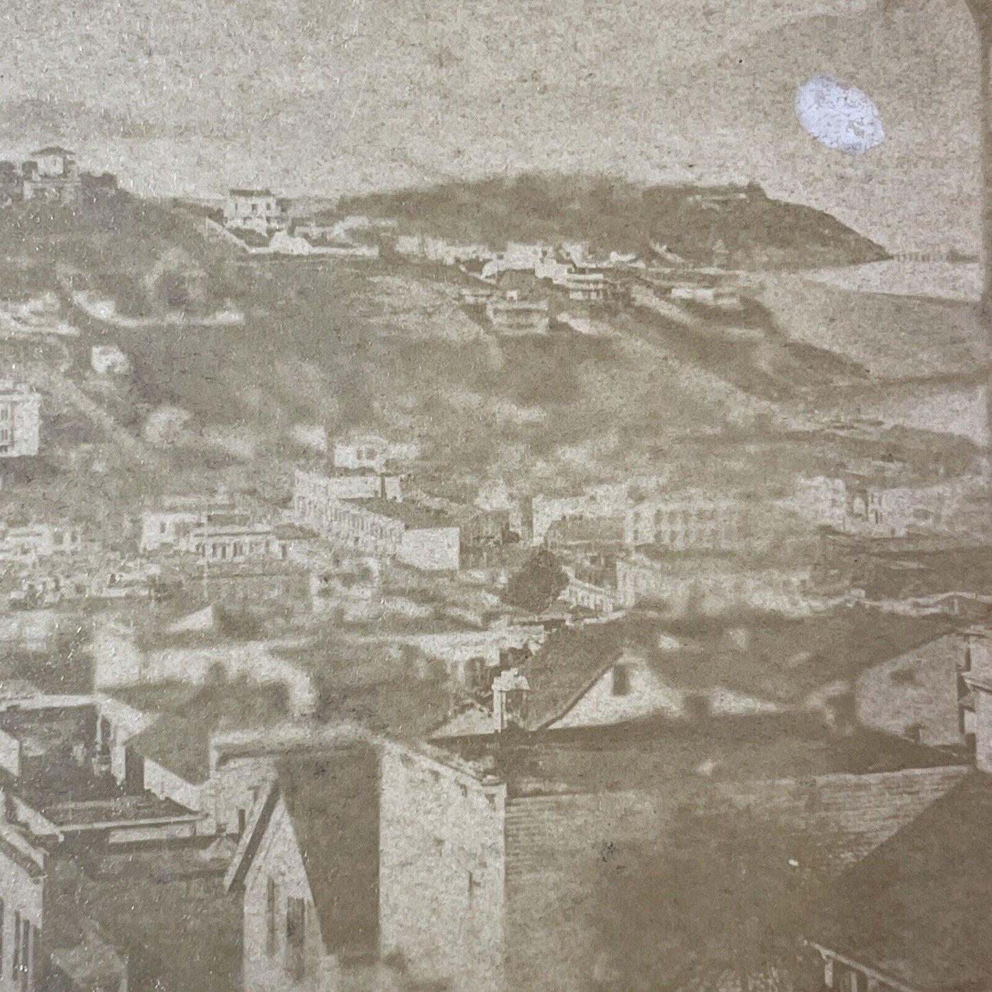 City Of San Francisco Downtown Stereoview Photo Card Antique c1875 X1288