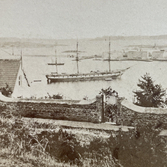 Antique 1870s Cobh Harbor Cork County Ireland Stereoview Photo Card P4130