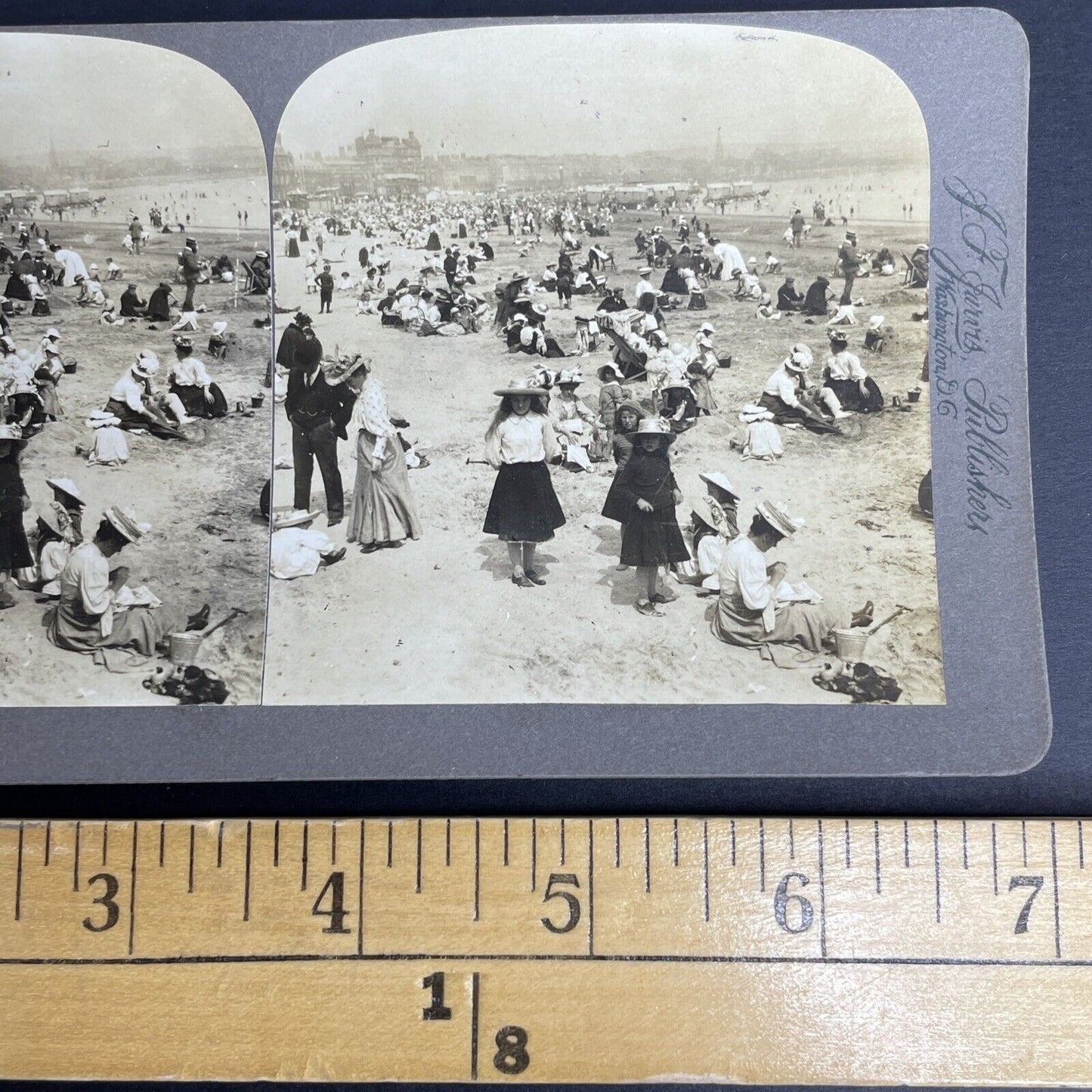 Antique 1880's Beach Attire In The 1800's Stereoview Photo Card PC805