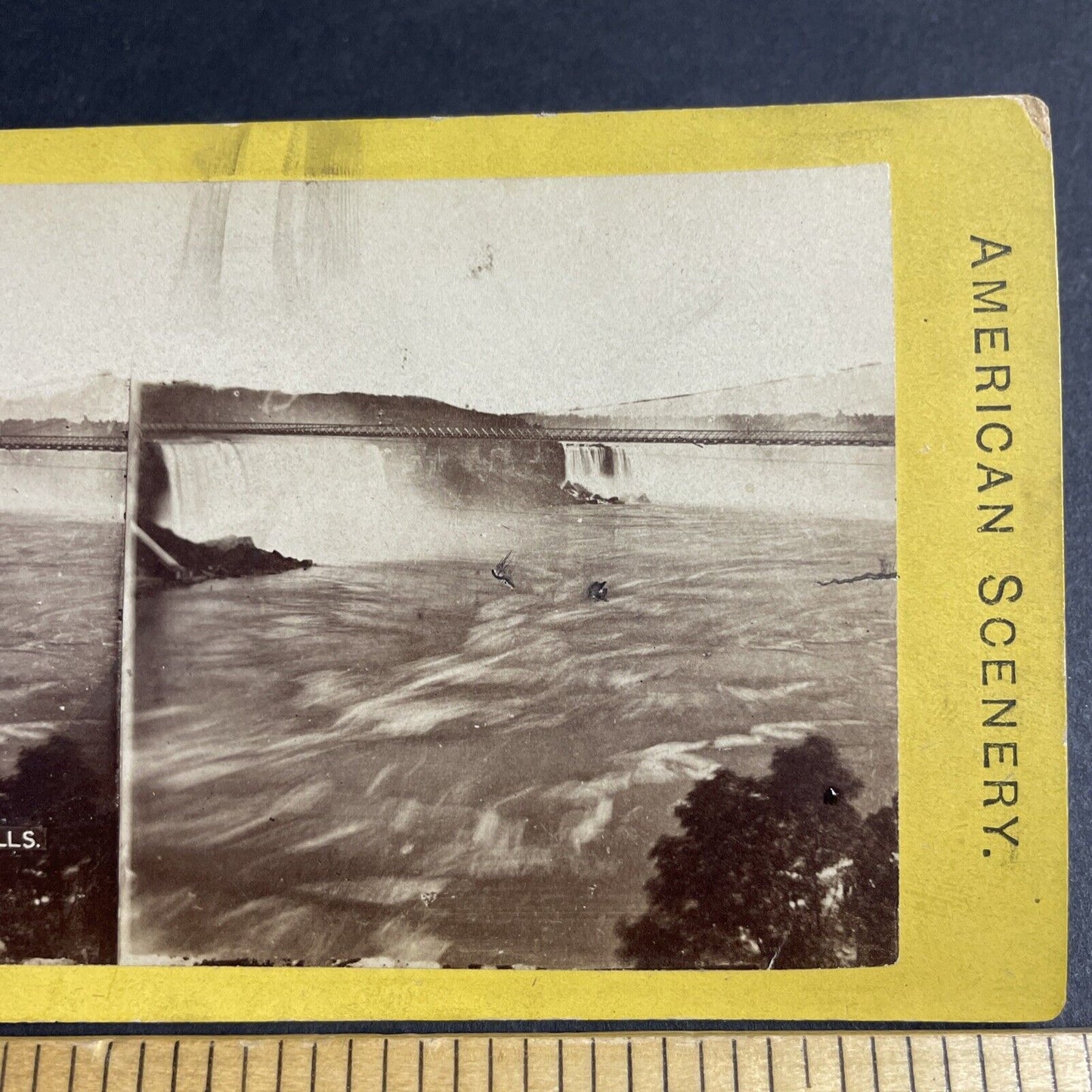 Antique 1870s Niagara River & Niagara Falls Stereoview Photo Card P4780