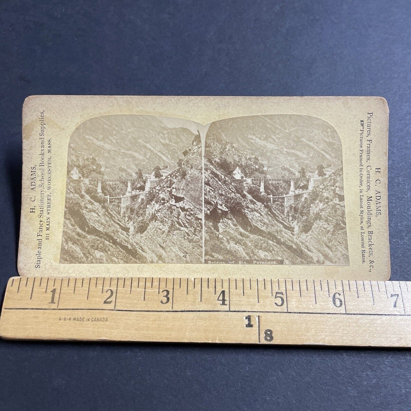 Antique 1880s Sia Bridge Gavarnie Gedre France Stereoview Photo Card P5166