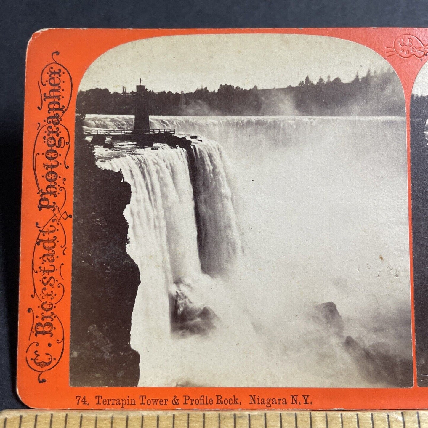 Antique 1860s Terrapin Tower Niagara Falls New York Stereoview Photo Card P5555