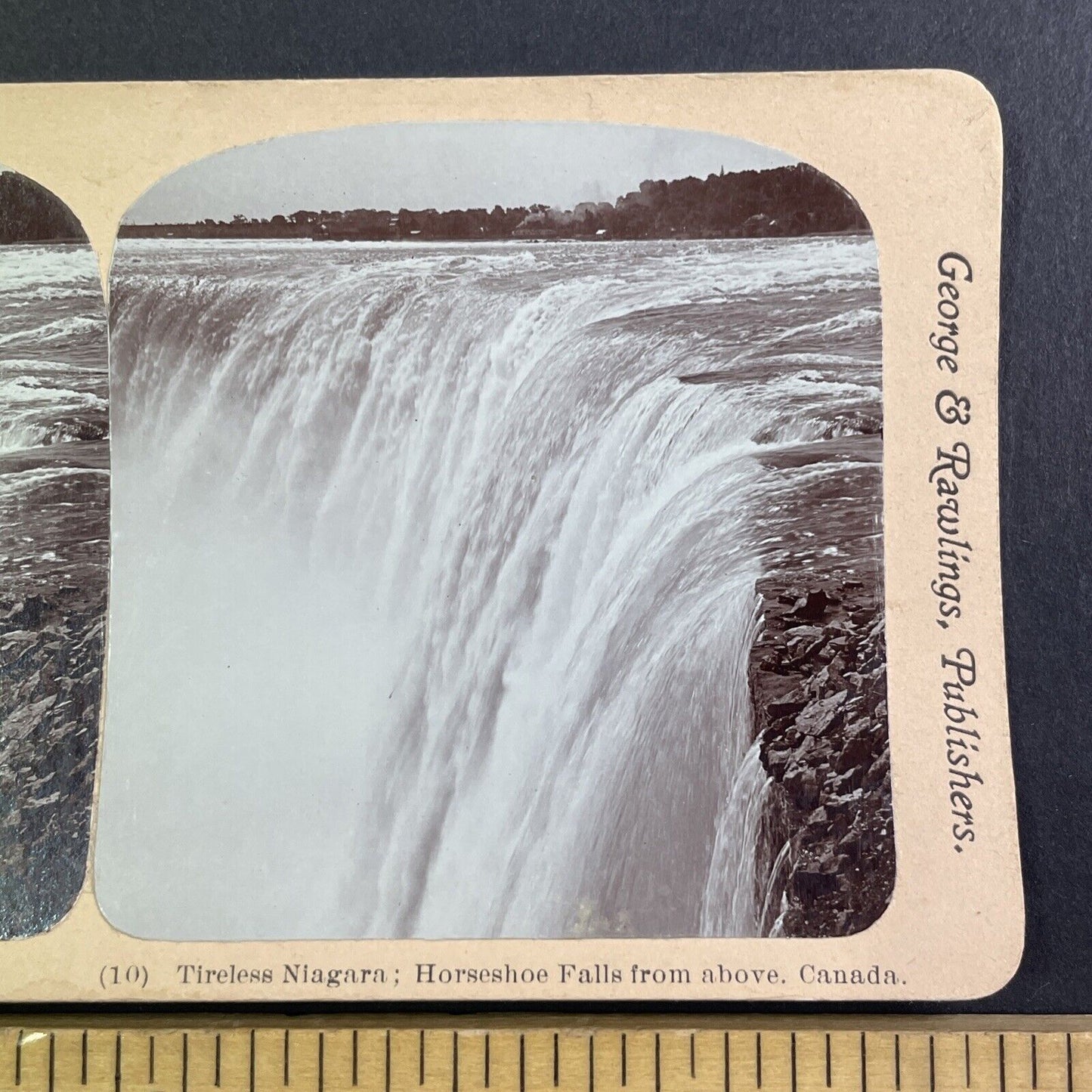 Niagara Falls From Ontario Side Stereoview George and Rawlings c1901 Y1446