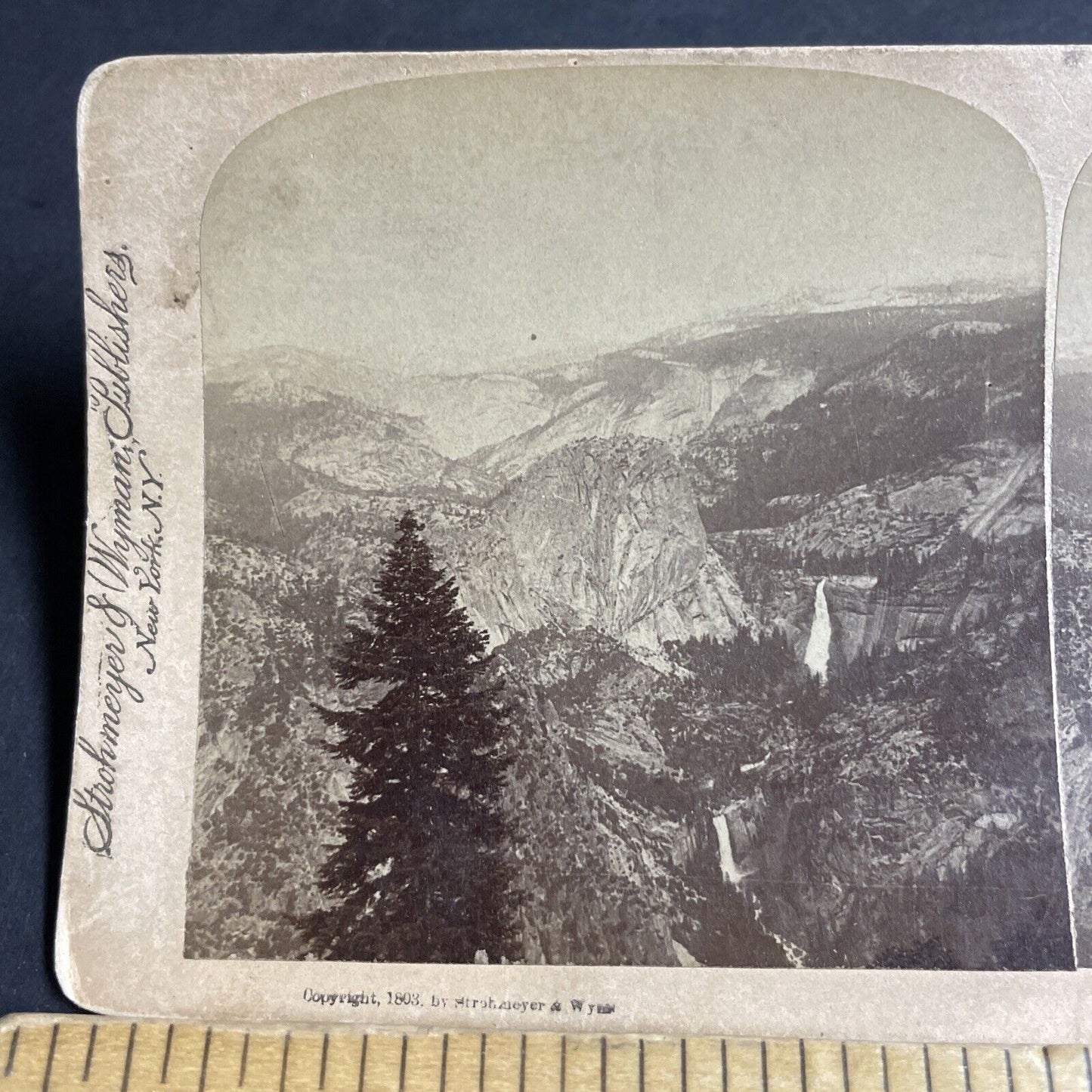 Antique 1893 Vernal Falls Yosemite Park California Stereoview Photo Card P4354