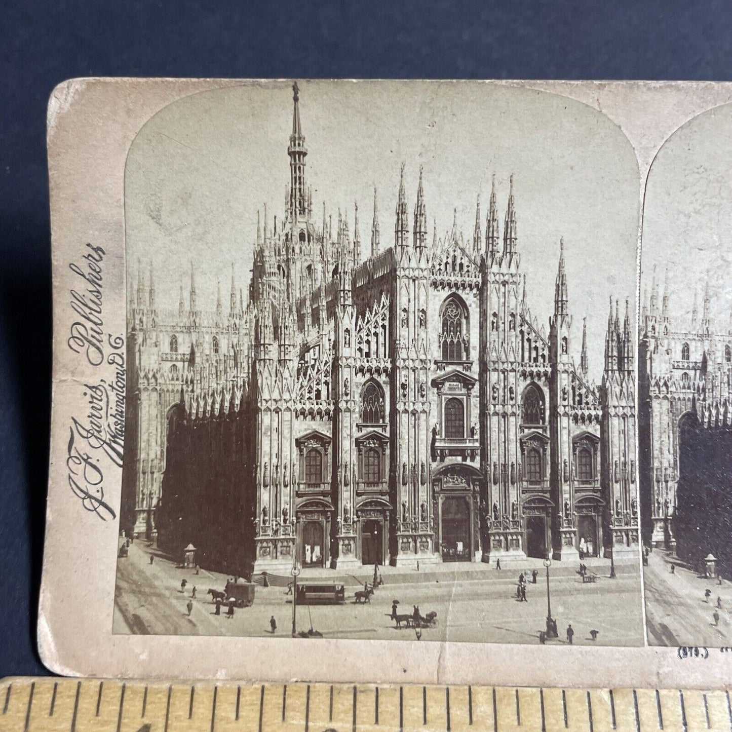 Antique 1897 Great Cathedral Church Milan Italy Stereoview Photo Card P4496