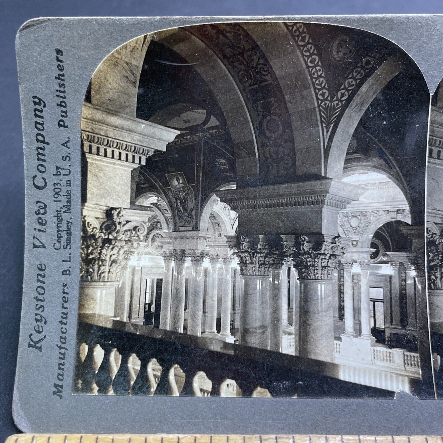 Antique 1903 Congressional Library Washington DC Stereoview Photo Card P1923