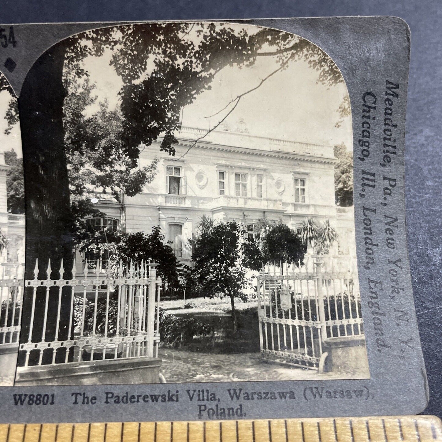 Antique 1930s Ignacy Jan Paderewski House Warsaw Stereoview Photo Card P4992