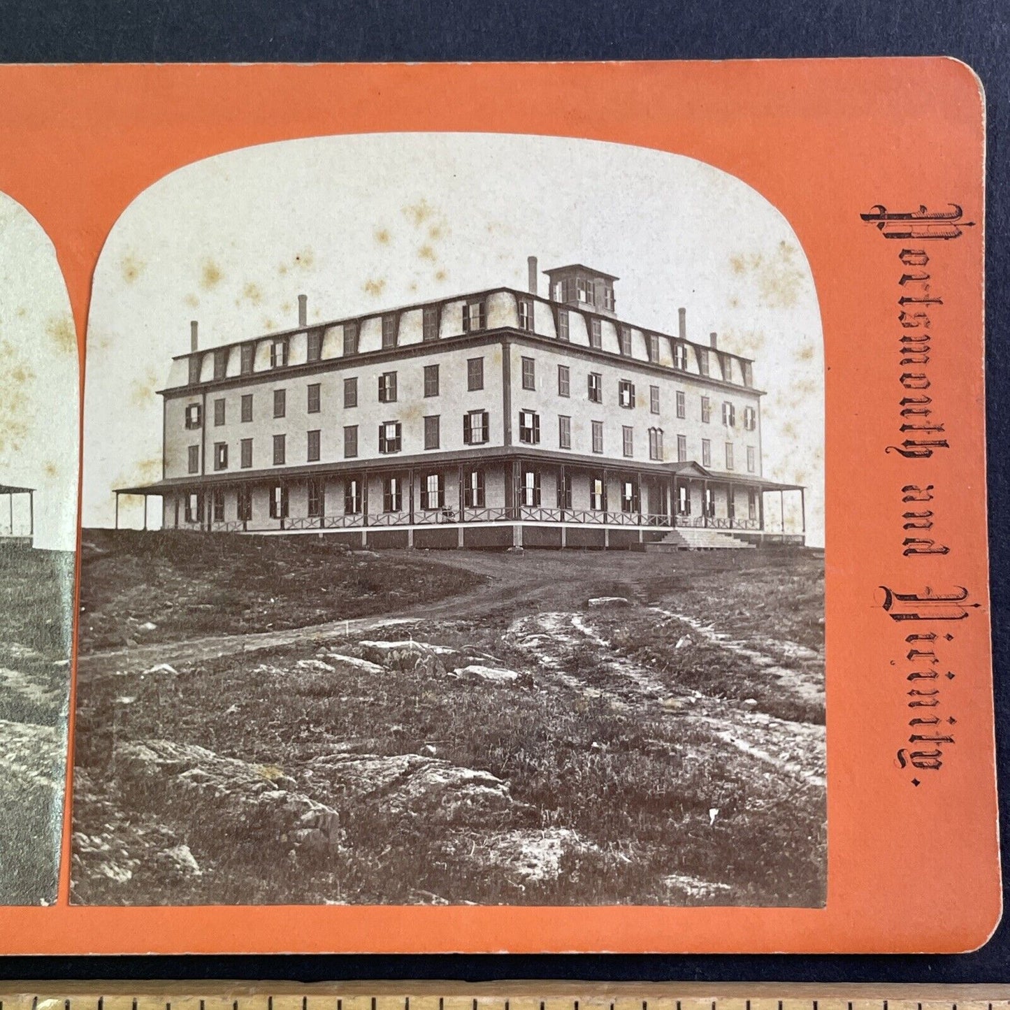 Boar's Head Hotel Hampton Beach New Hampshire Stereoview Davis Bros. c1870s Y433