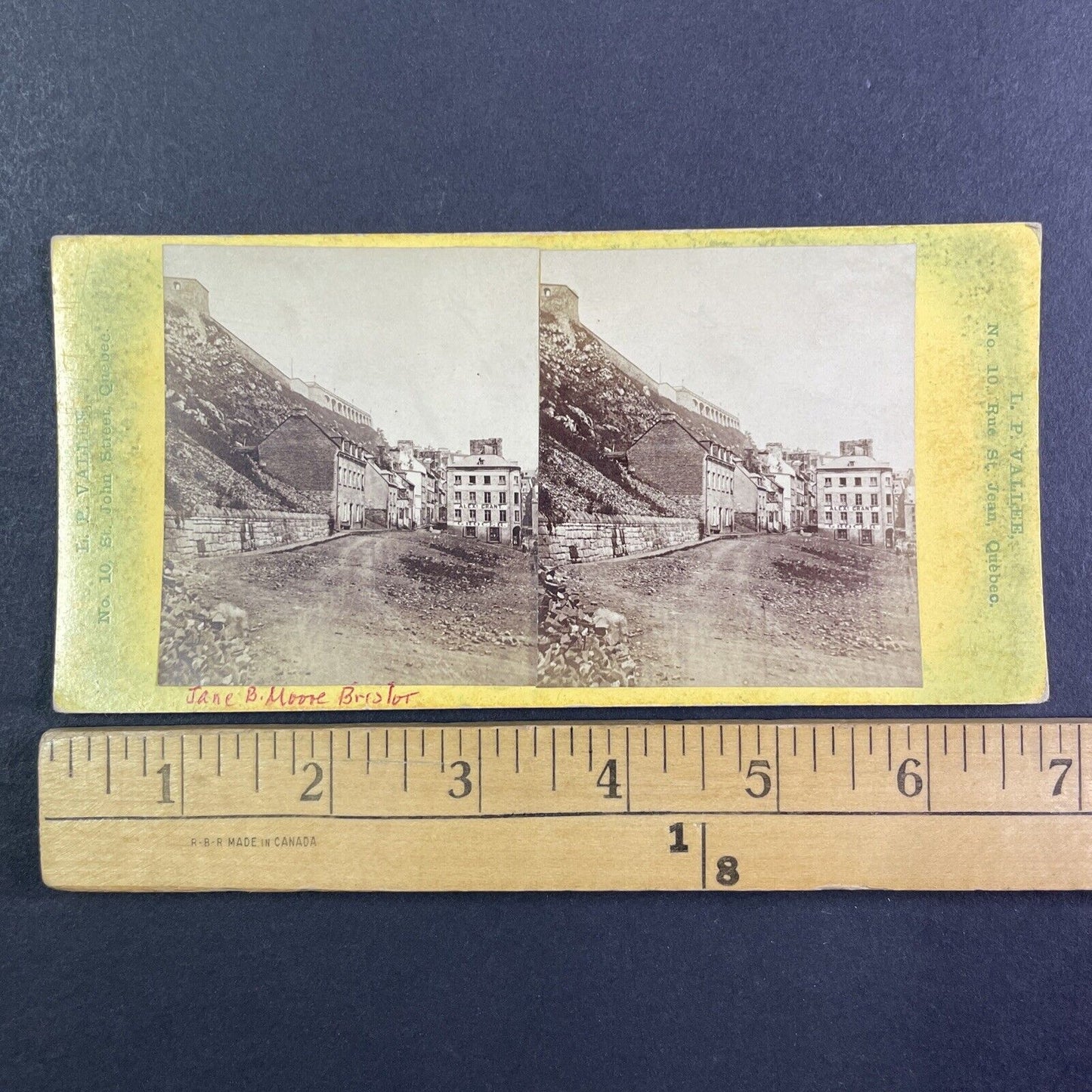 Durham Terrace Quebec City Canada Stereoview L.P. Vallee Antique c1870s Y2499