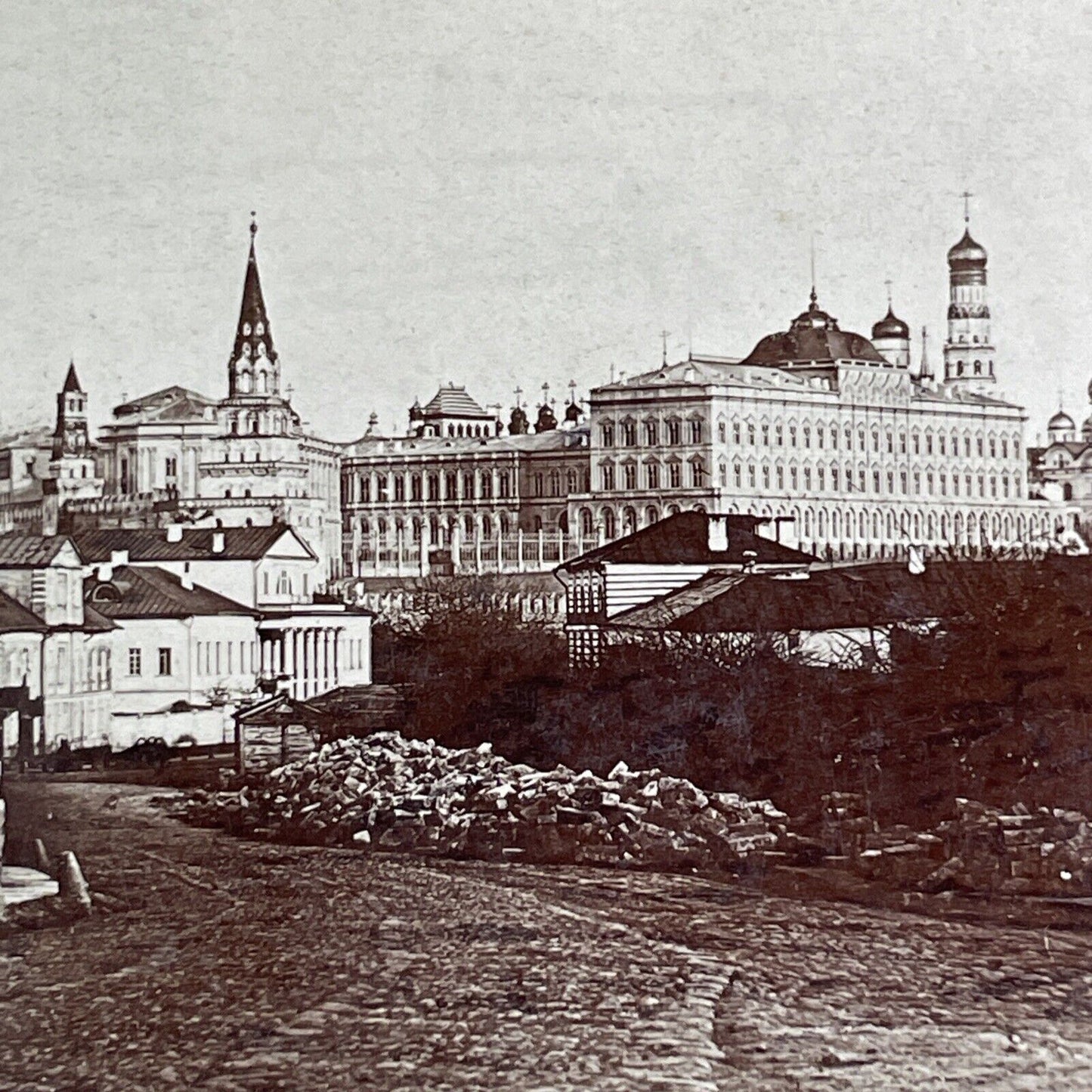 Cathedral Of Christ The Saviour Stereoview Moscow Russia Antique c1867 X1518