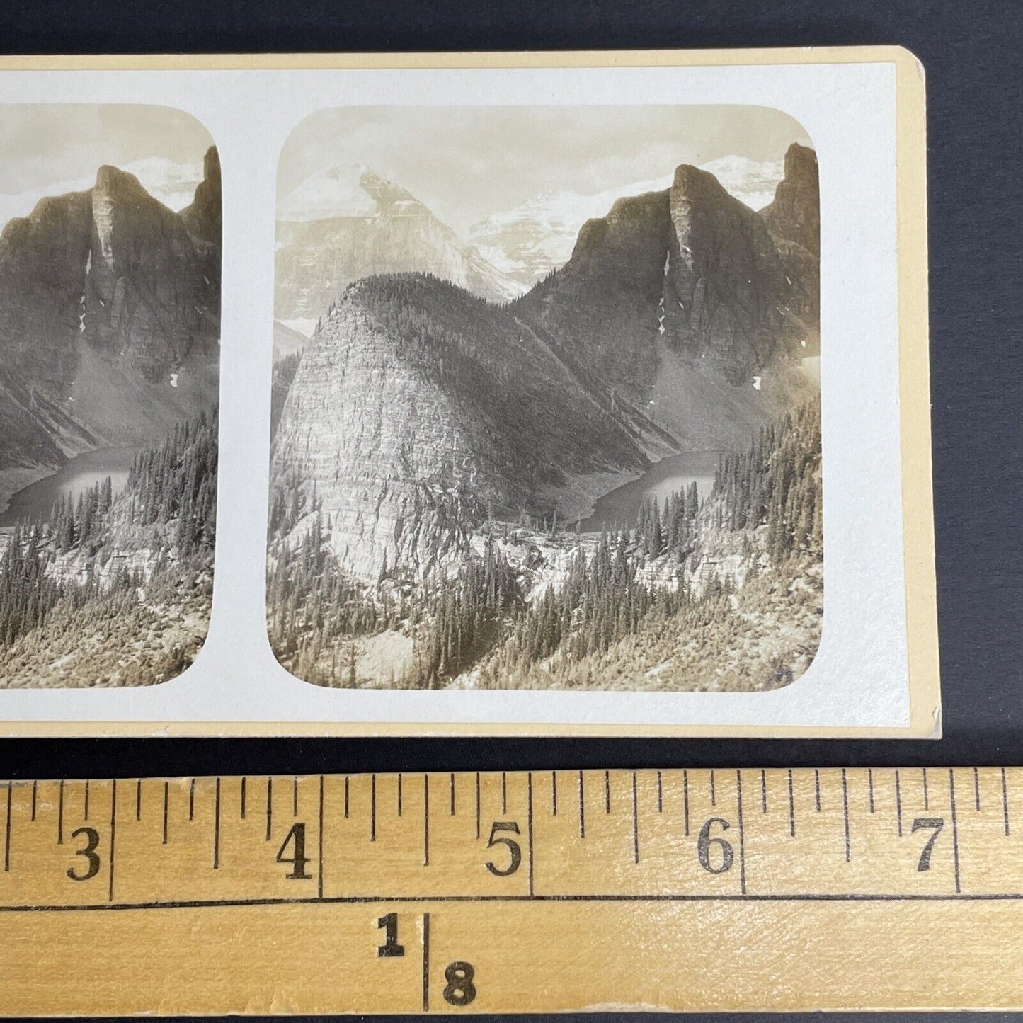 Antique 1890's Beehive Mountain Lake Louise Stereoview Photo Card PC871