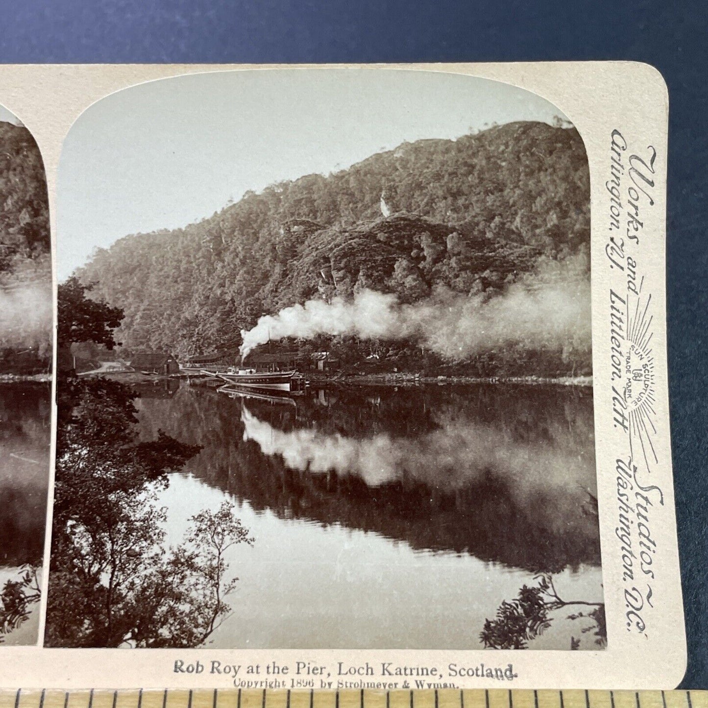 Antique 1896 Rob Roy Steamship Loch Katrine Scotland Stereoview Photo Card P3811