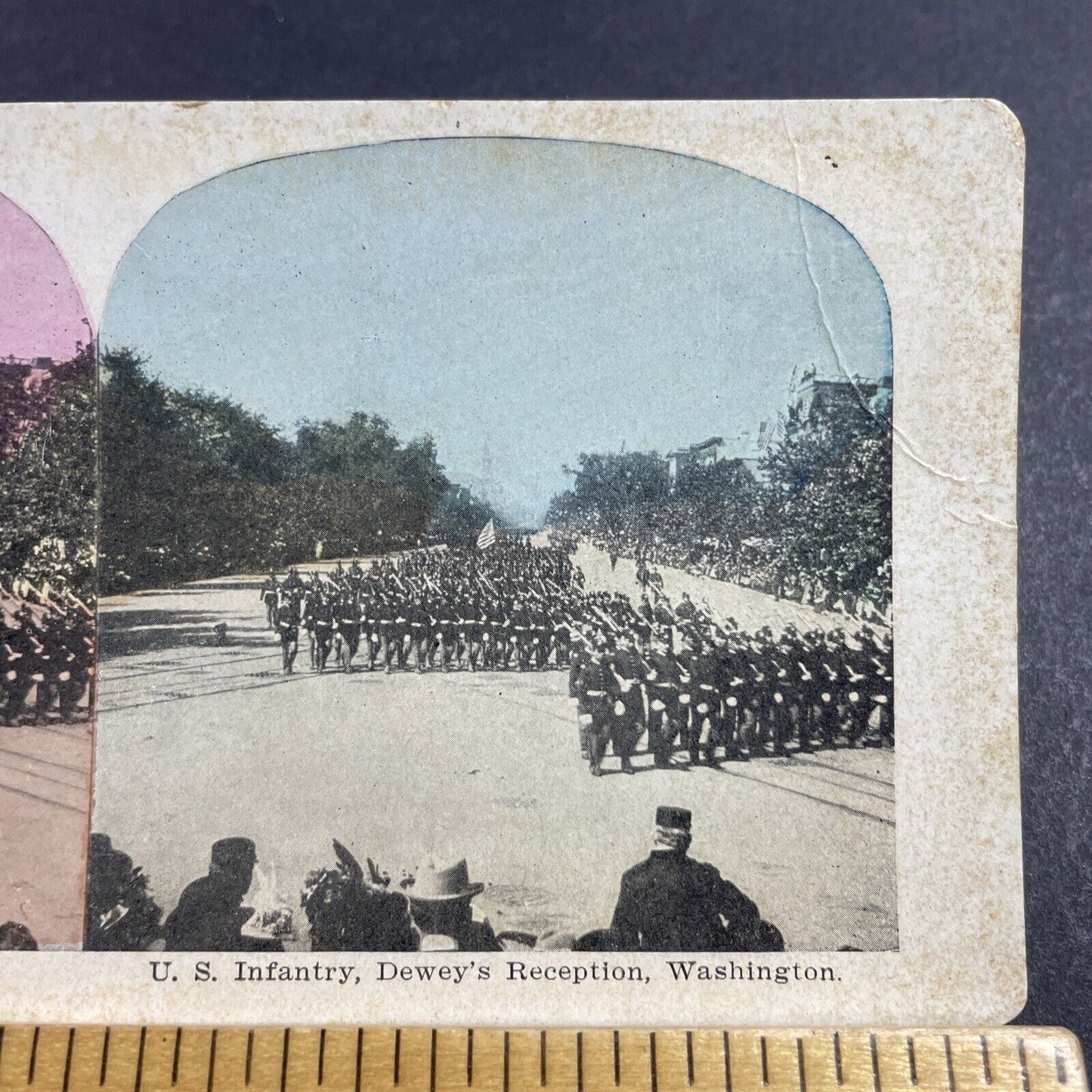 Antique 1902 US Infantry Army Parade Washington DC Stereoview Photo Card P856-04