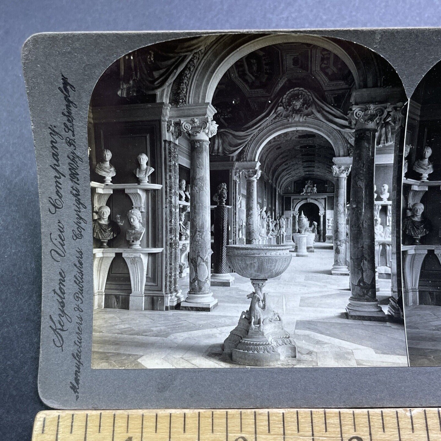 Antique 1900 Rare Roman Statue Inside The Vatican Stereoview Photo Card V2880