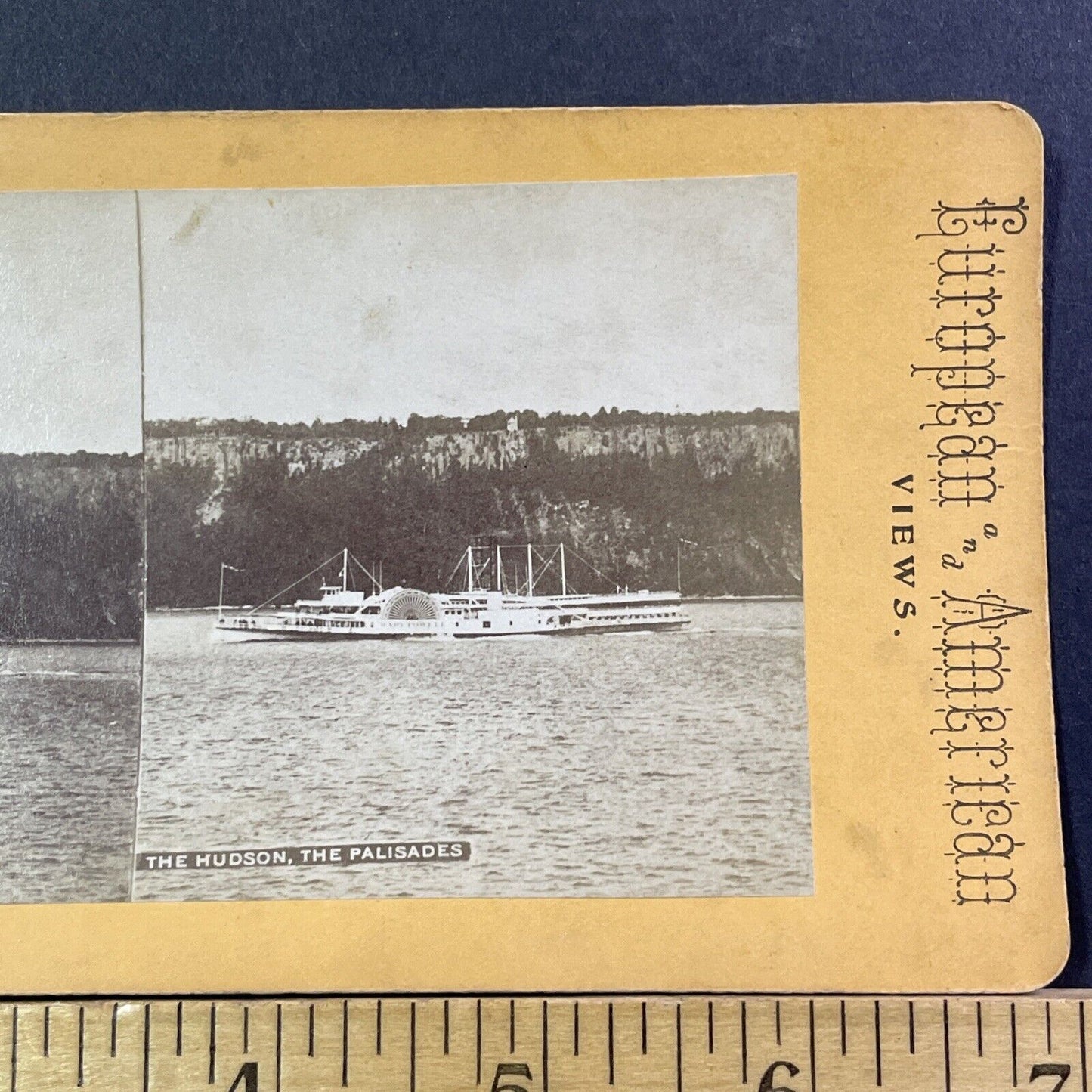 Steamer Mary Powell Steamship Stereoview Hudson River Antique c1874 X986