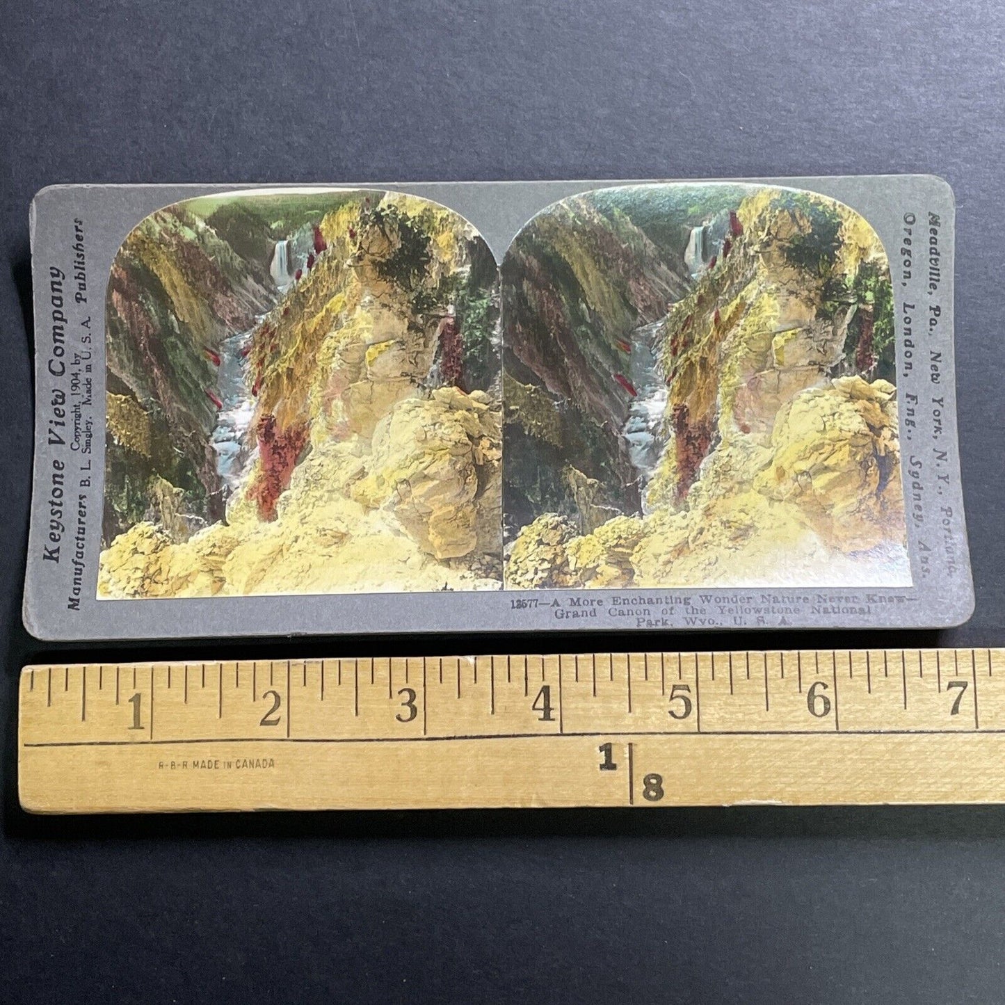 Antique 1904 Grand Canyon Yellowstone Wyoming Stereoview Photo Card P1454