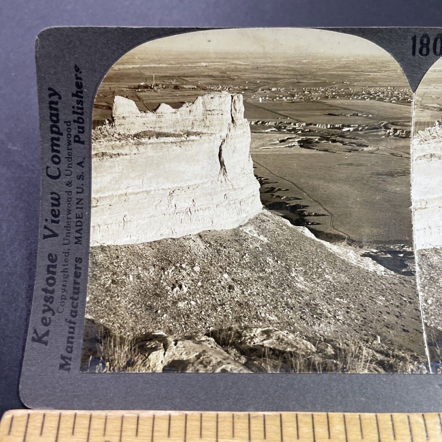 Antique 1910s Scotts Bluff Nebraska Town View Stereoview Photo Card P3718