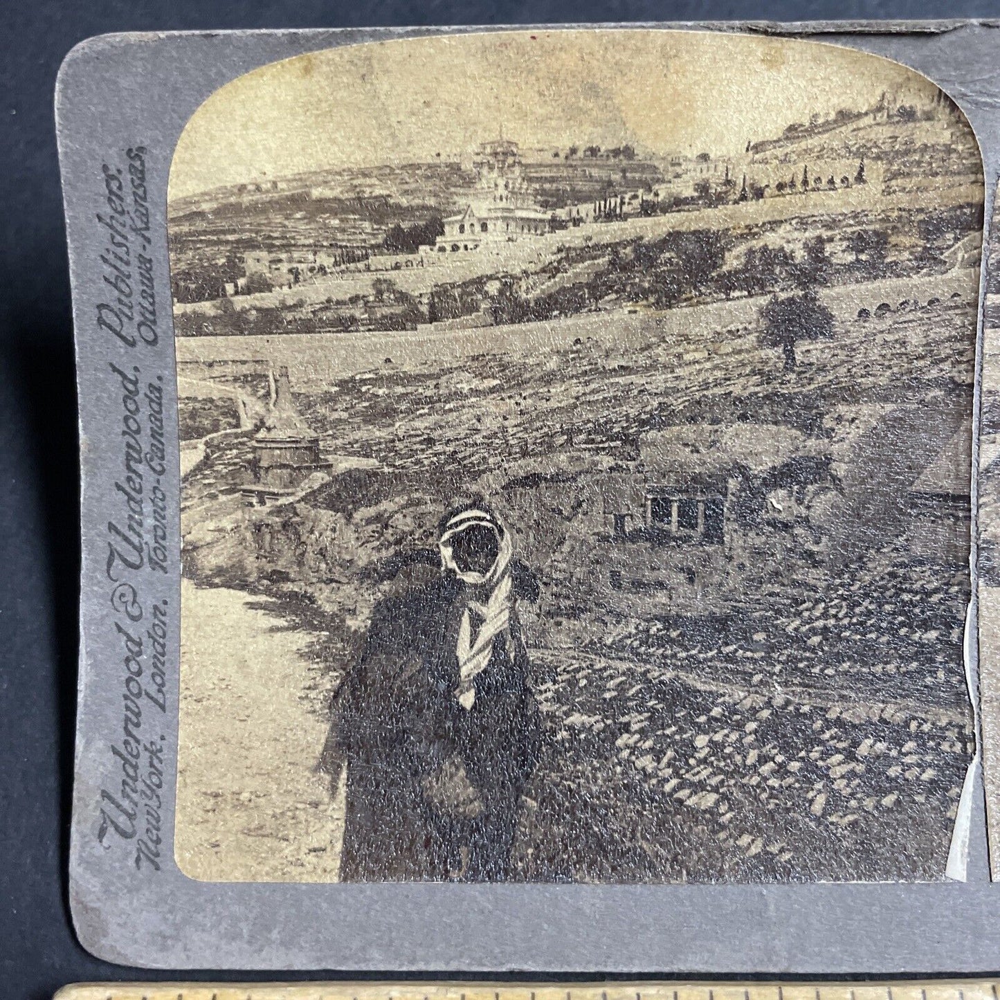 Antique 1903 Tomb Of The Prophets Jerusalem Israel Stereoview Photo Card P4185