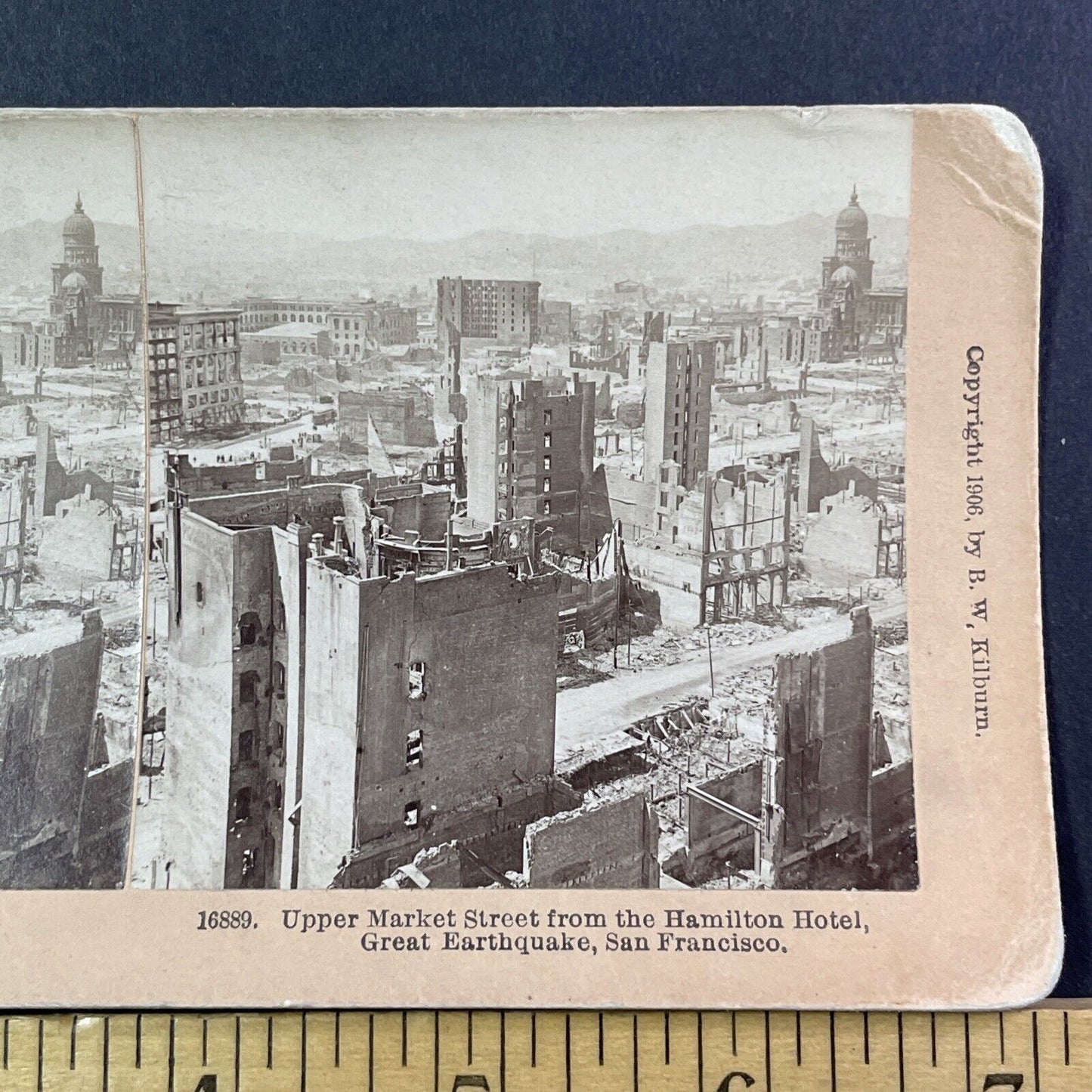 San Francisco The Castro Earthquake Stereoview Photo Card Antique 1906 X815