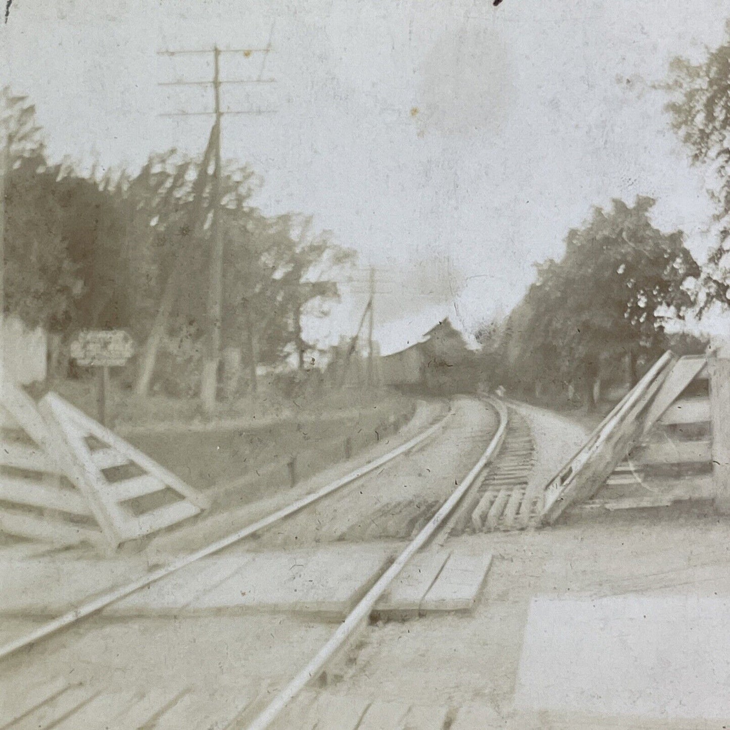 Brush Lake Ohio Intersection Stereoview Pennsylvania Railroad Antique 1908 X1505