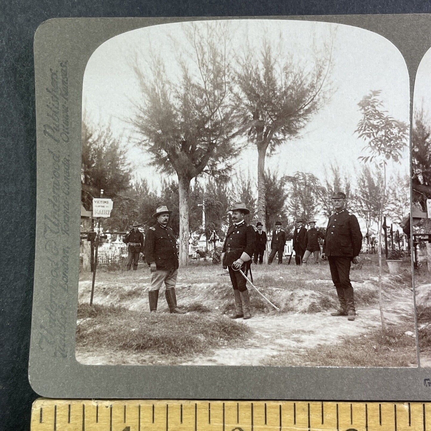 Mass Grave For USS Maine Shipwreck Sailors Dead Stereoview Antique c1899 X2497