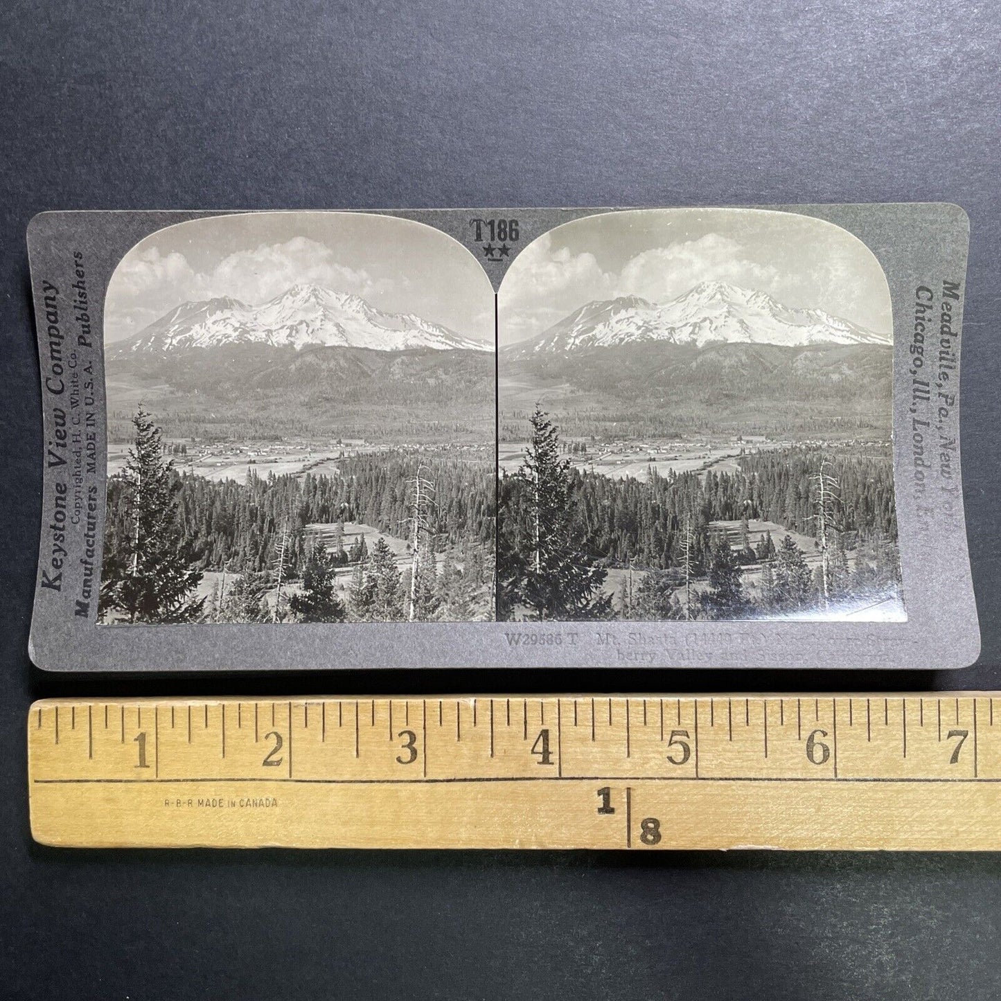 Antique 1910 Mt Shasta Volcano Sisson California Stereoview Photo Card P1343