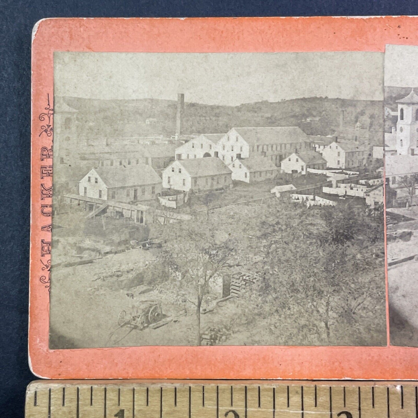 Cranston Print Works Stereoview Providence Rhode Island Antique c1869 X1333