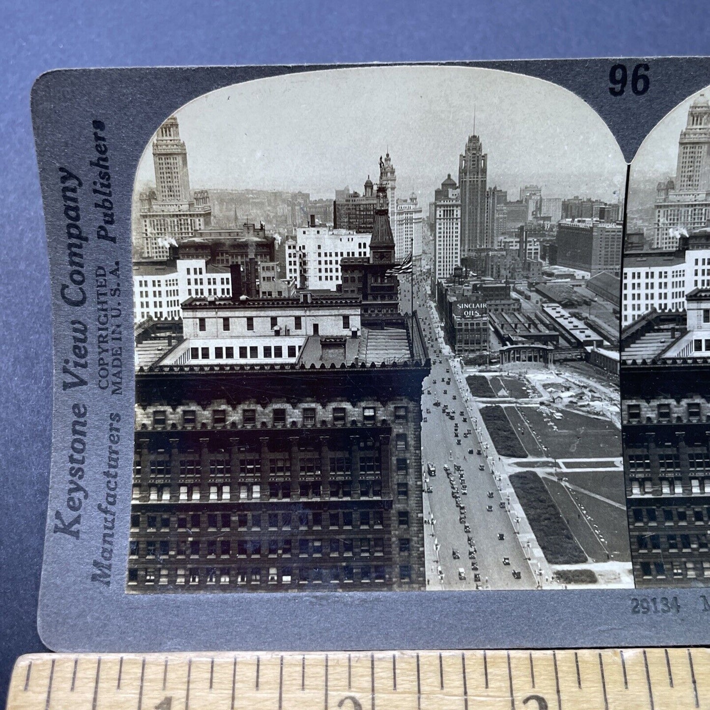 Antique 1920s Michigan Avenue Chicago Illinois Stereoview Photo Card P2767