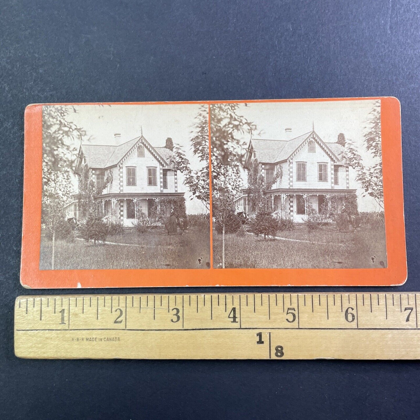 Victorian House in Perry County Pennsylvania Stereoview Antique c1860s Y450