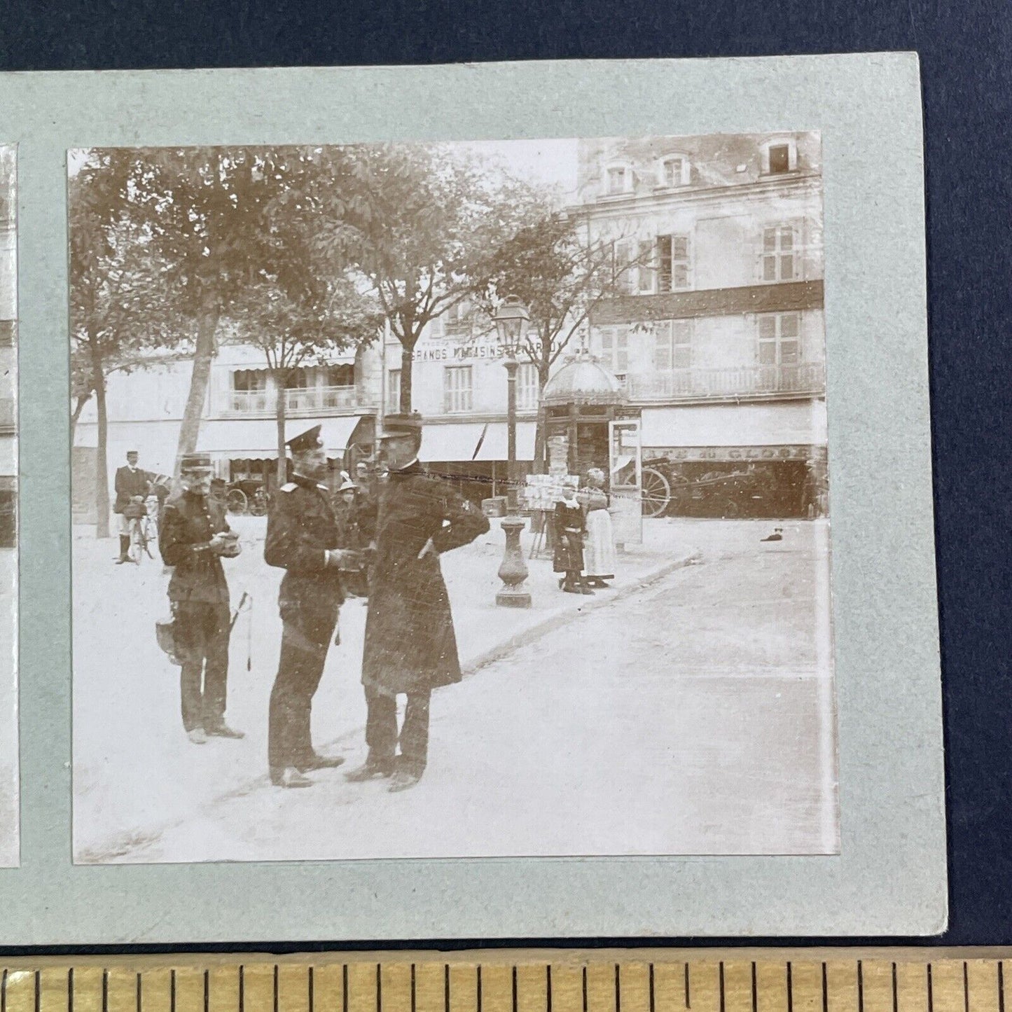 Ferdinand Foch & Maxime Weygand Negotiate German Surrender Stereoview 1918 X2603