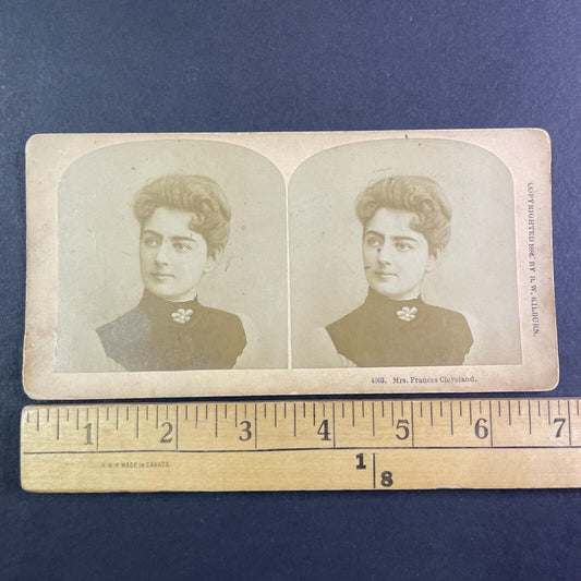 First Lady Frances Cleveland FLOTUS Stereoview with Treadwell Note c1886 Y2262