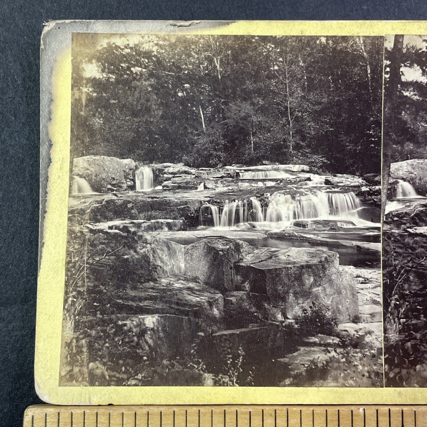 Jackson Falls New Hampshire Stereoview Photo Card Antique c1870 X860