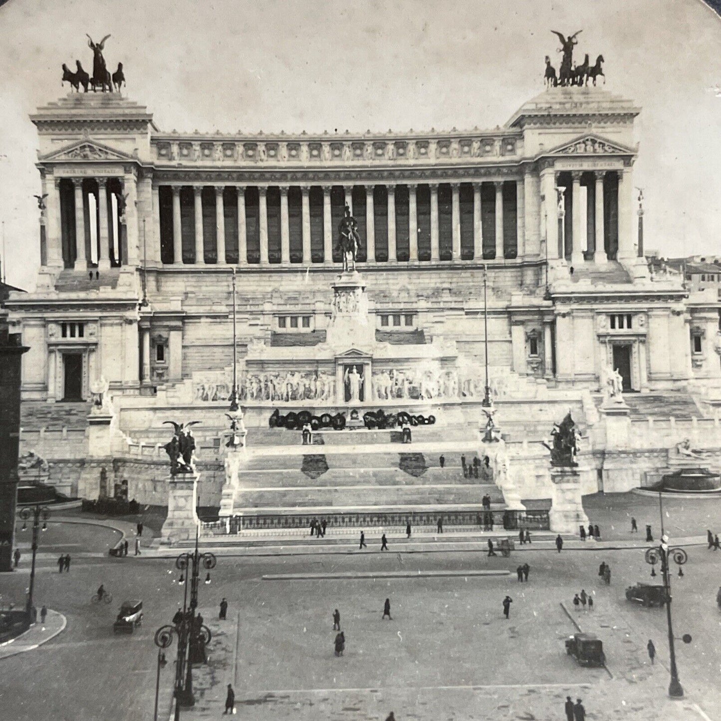 Antique 1930s Tomb Of Unknown Soldier Rome Italy Stereoview Photo Card P4971