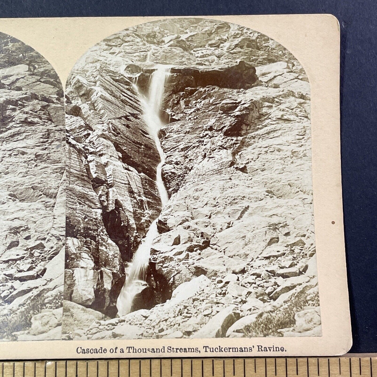 Tuckerman's Ravine NH Stereoview BW Kilburn Photo Card Antique c1880 X855