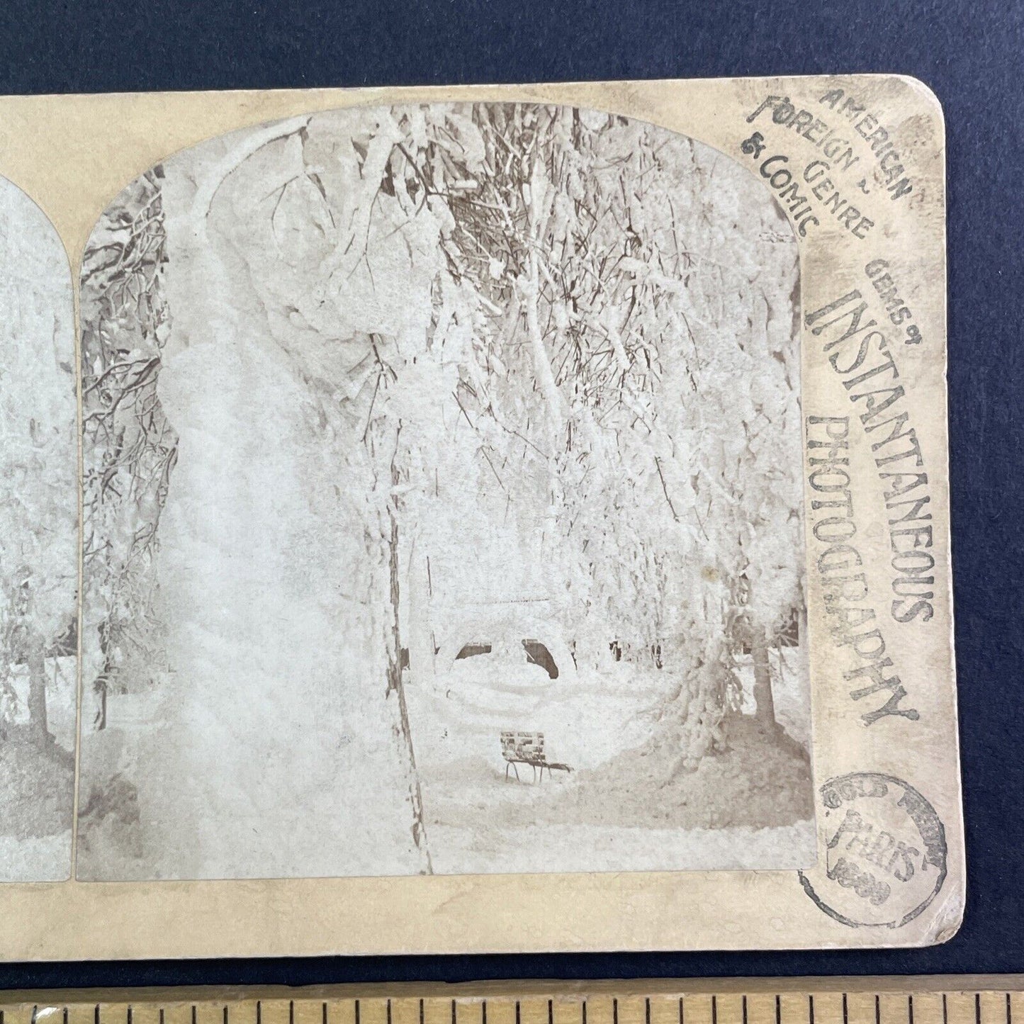 Prospect Park Niagara Falls Frozen Winter Stereoview George Barker c1870s Y1739