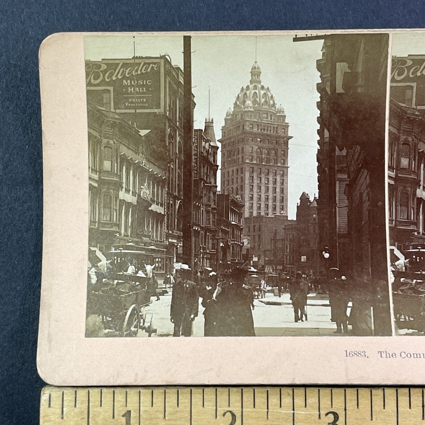 San Francisco Call Building Downtown Stereoview Photo Card Antique 1906 X803