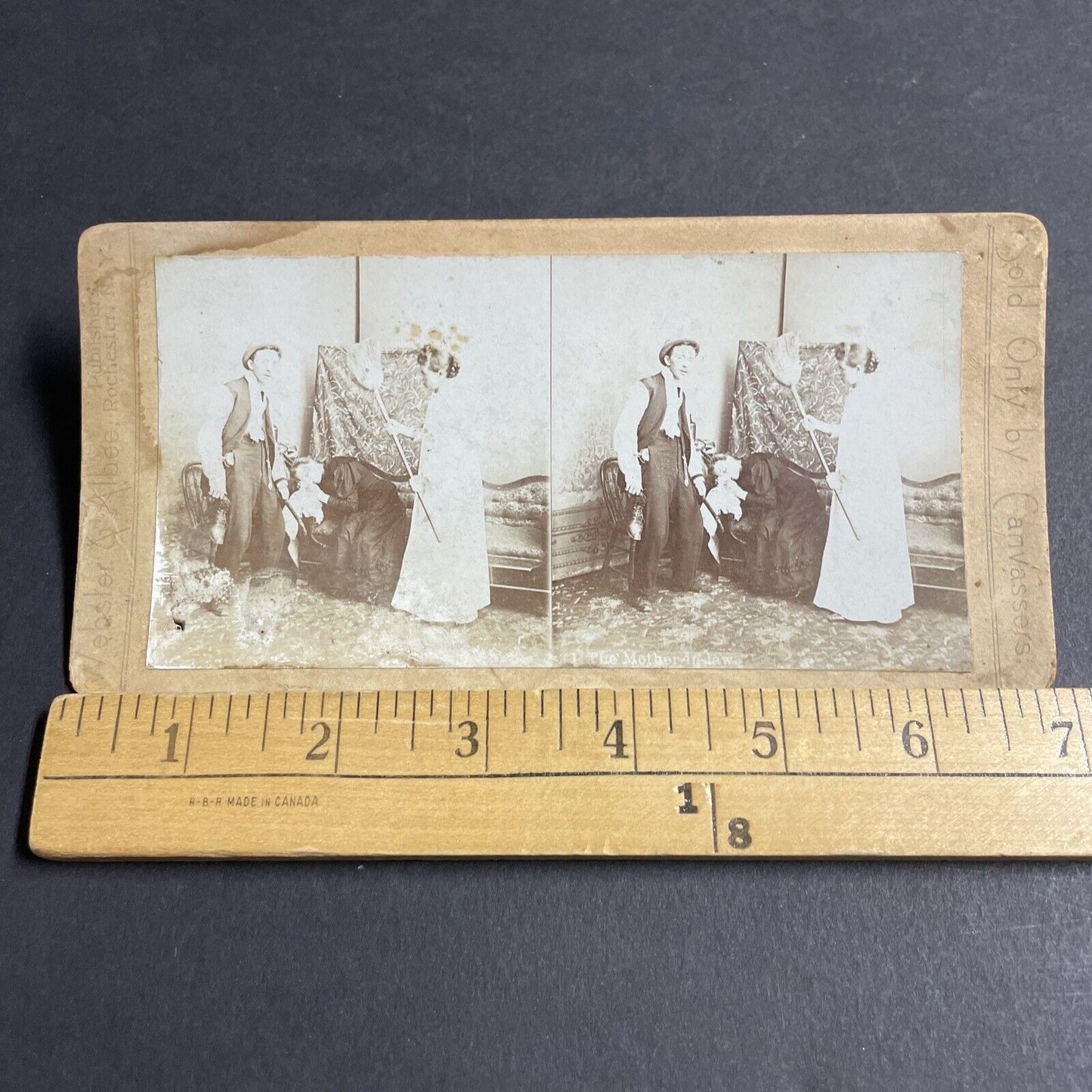 Antique 1870s Victorian Father And Mother  Stereoview Photo Card P4063