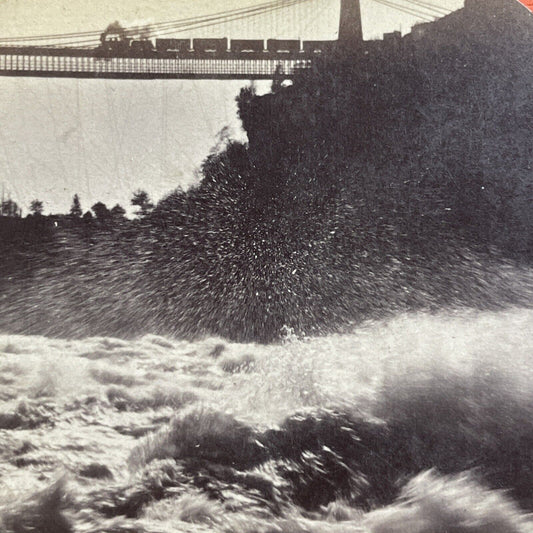 Antique 1860s Niagara Falls Rail Suspension Bridge Stereoview Photo Card P5549