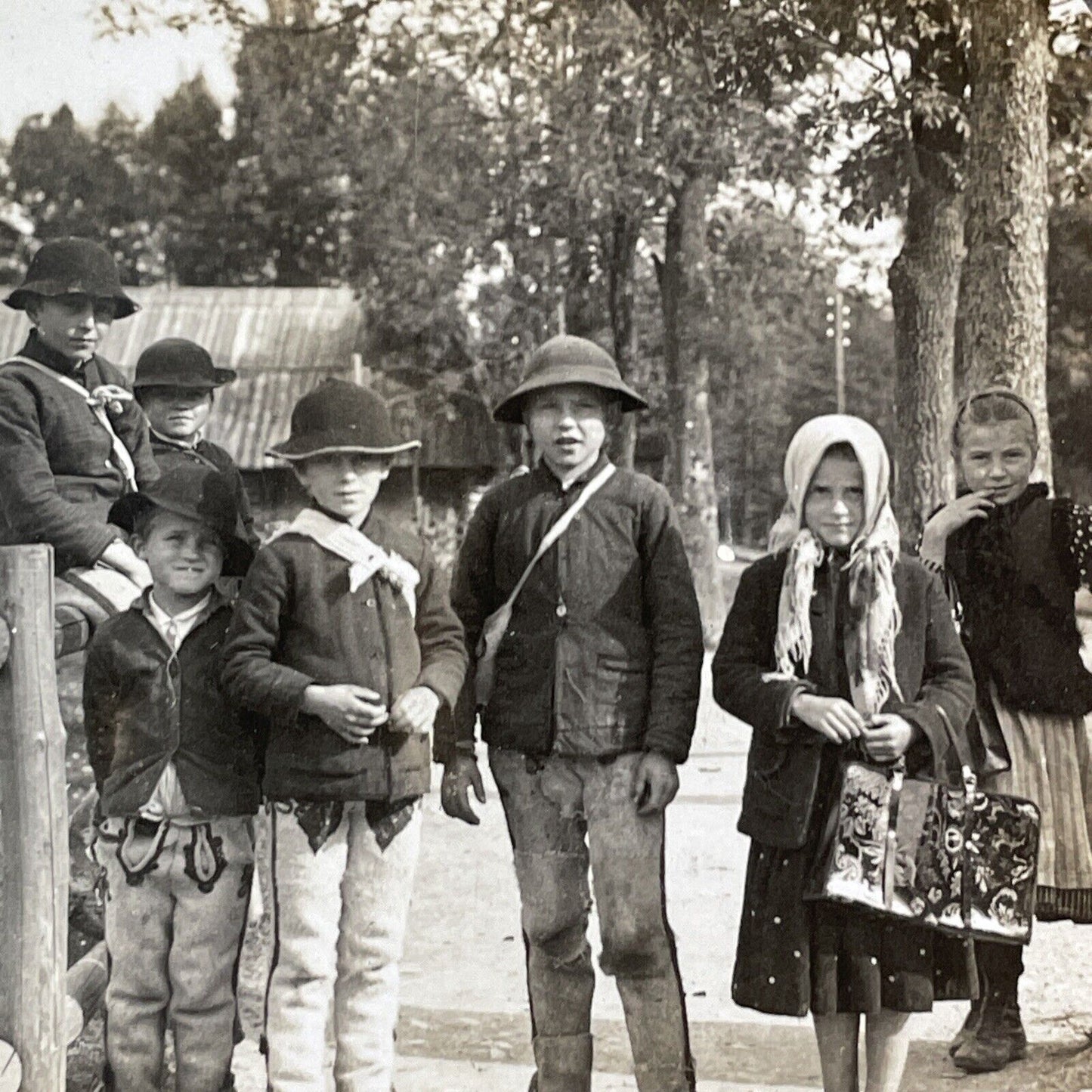 Children In Zakopane Poland Stereoview Tatra Mountains Antique c1920 X2711