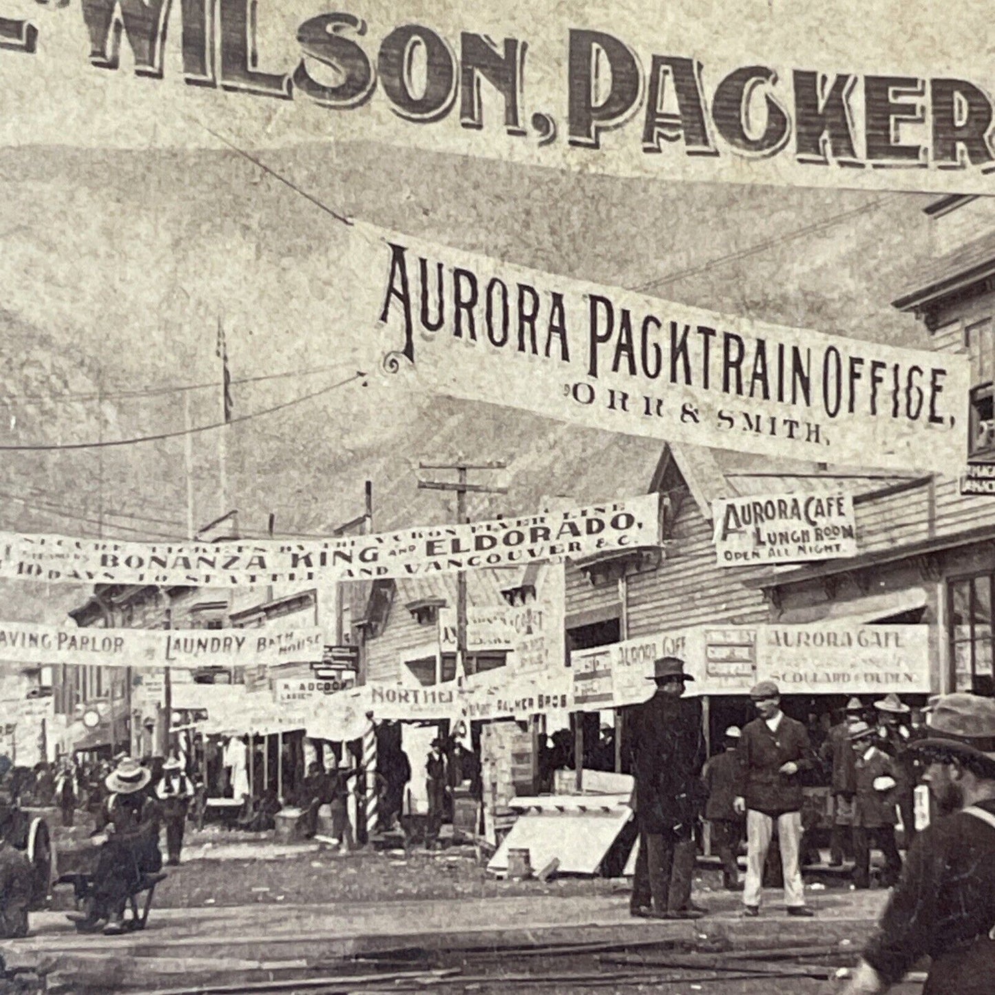 Dawson City Gold Mining Boom Town Stereoview Yukon Canada Antique c1900 X1237