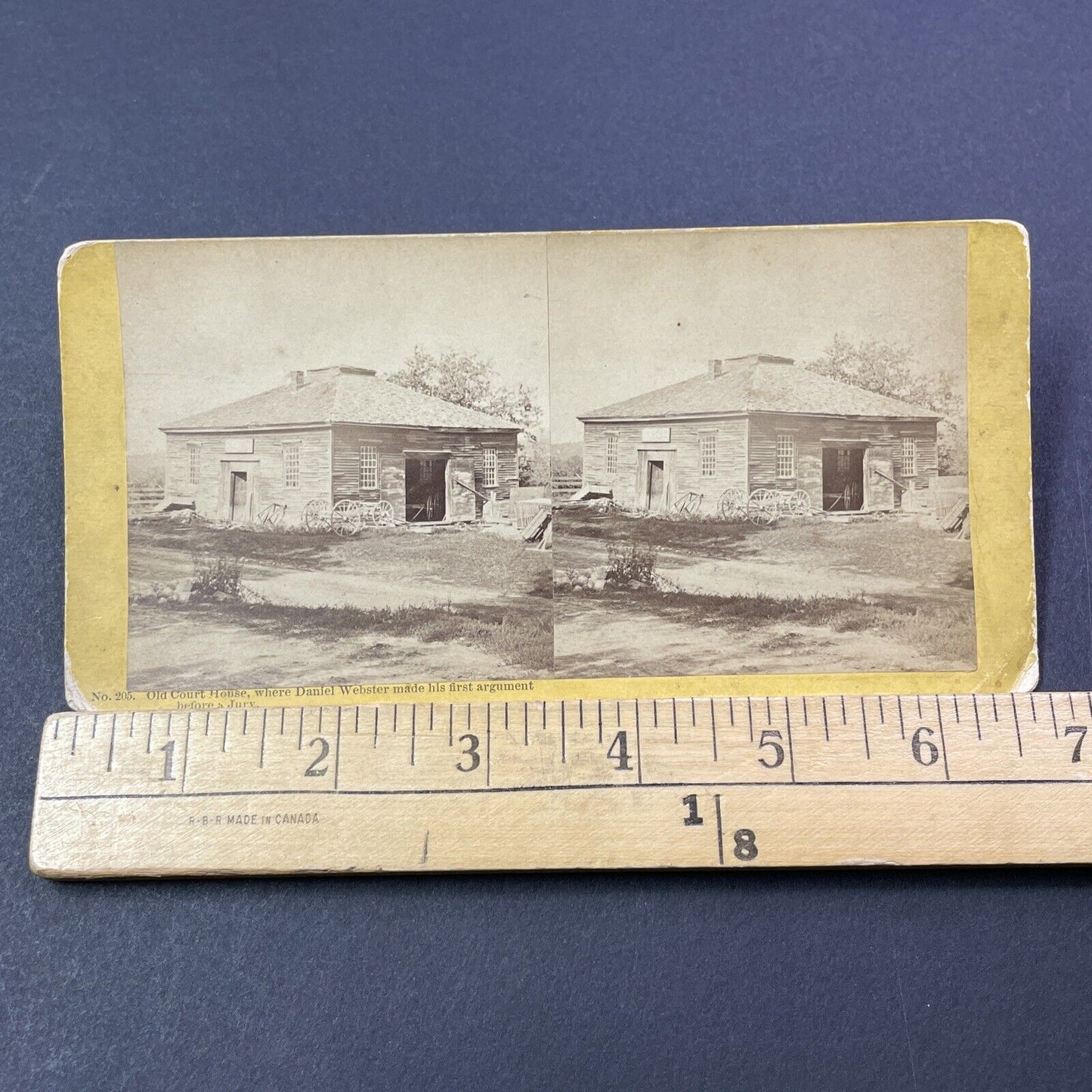 Antique 1870s Daniel Webster Courthouse Plymouth NH Stereoview Photo Card V1790