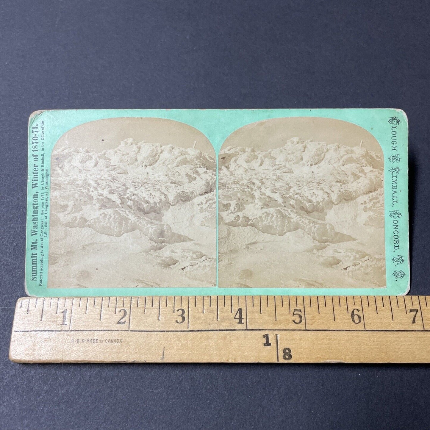 Antique 1871 Winter Summit Of Mount Washington Stereoview Photo Card V1842